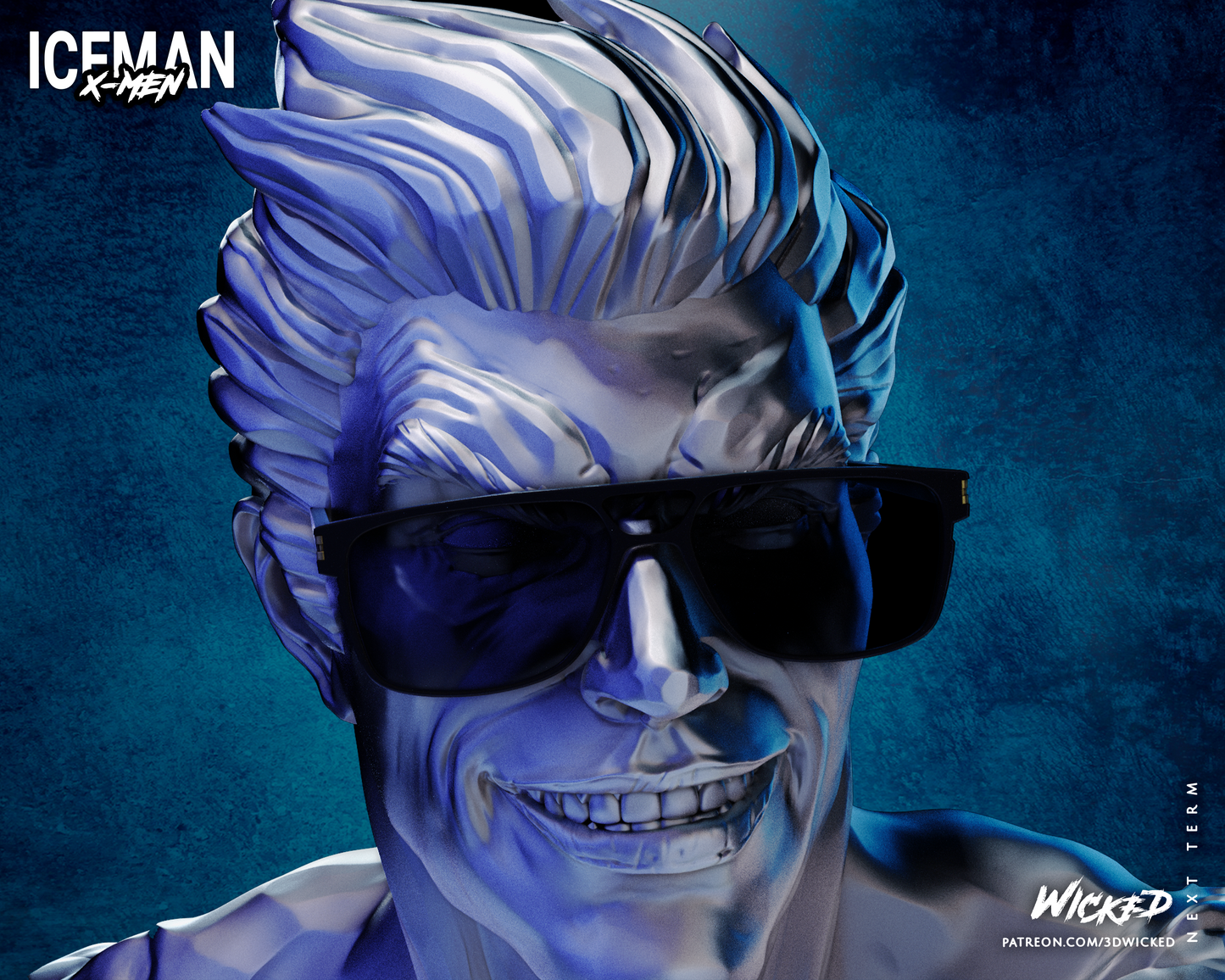 IceMan Bust (Marvel) - 3D printed kit - 4th Scale (370mm) or 8th Scale (185mm) Fan Art