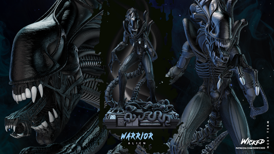 3D printed Alien Warrior Sculpture - 188mm to 377mm (1/6 Scale) Fan Art