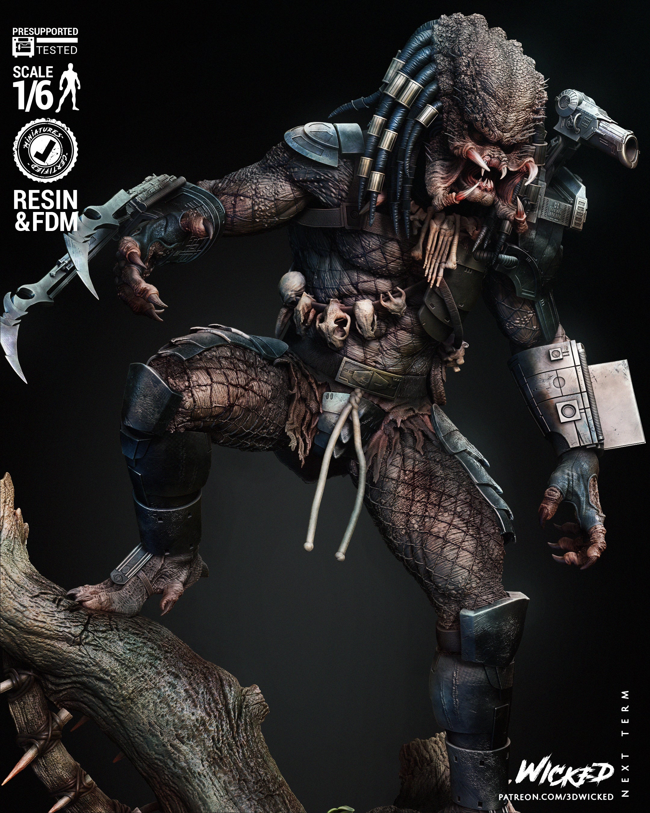 Predator & Dutch (Fan Art) Diorama - 6, 8 or 12 scale - 3D Print kit