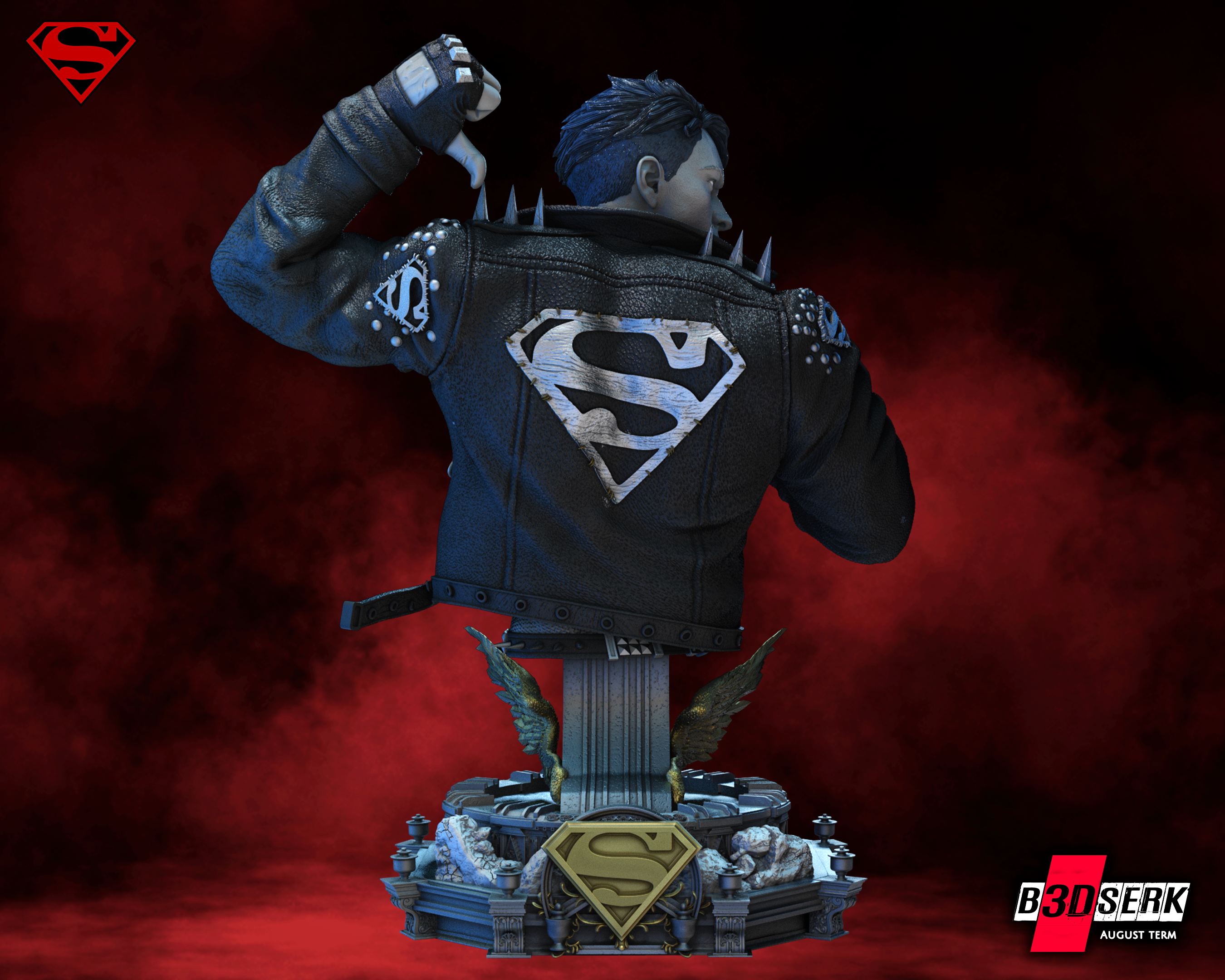 Superboy Bust (fan art) Figurine 3d Resin Printed 4th and 8 Scale