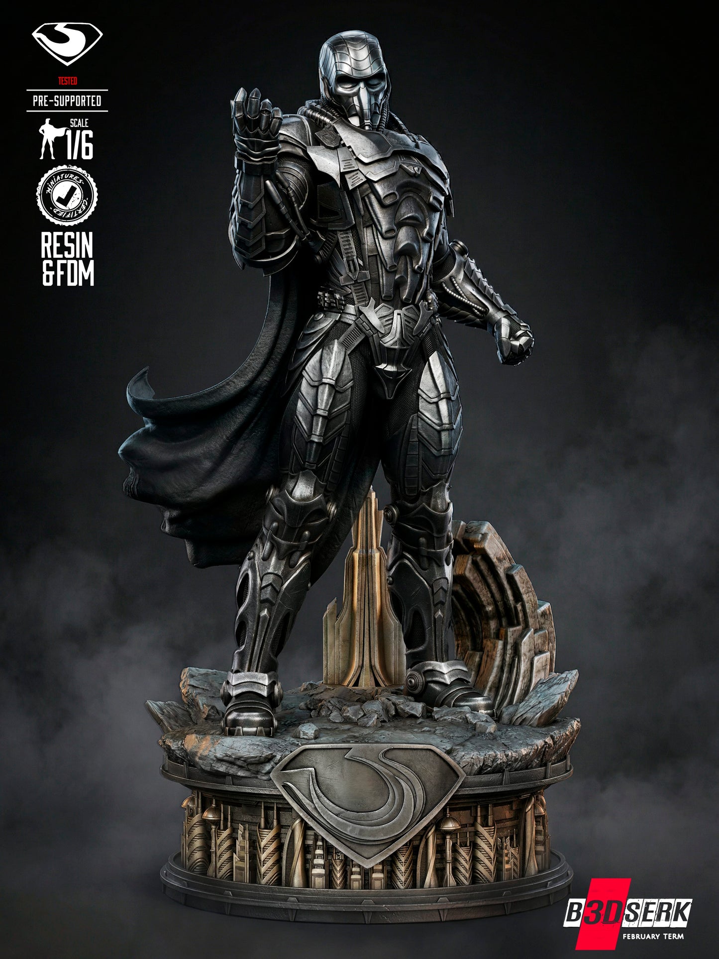General Zod - Sculpt - 6 or 12 scale - 3D Model Kit - Fan Art