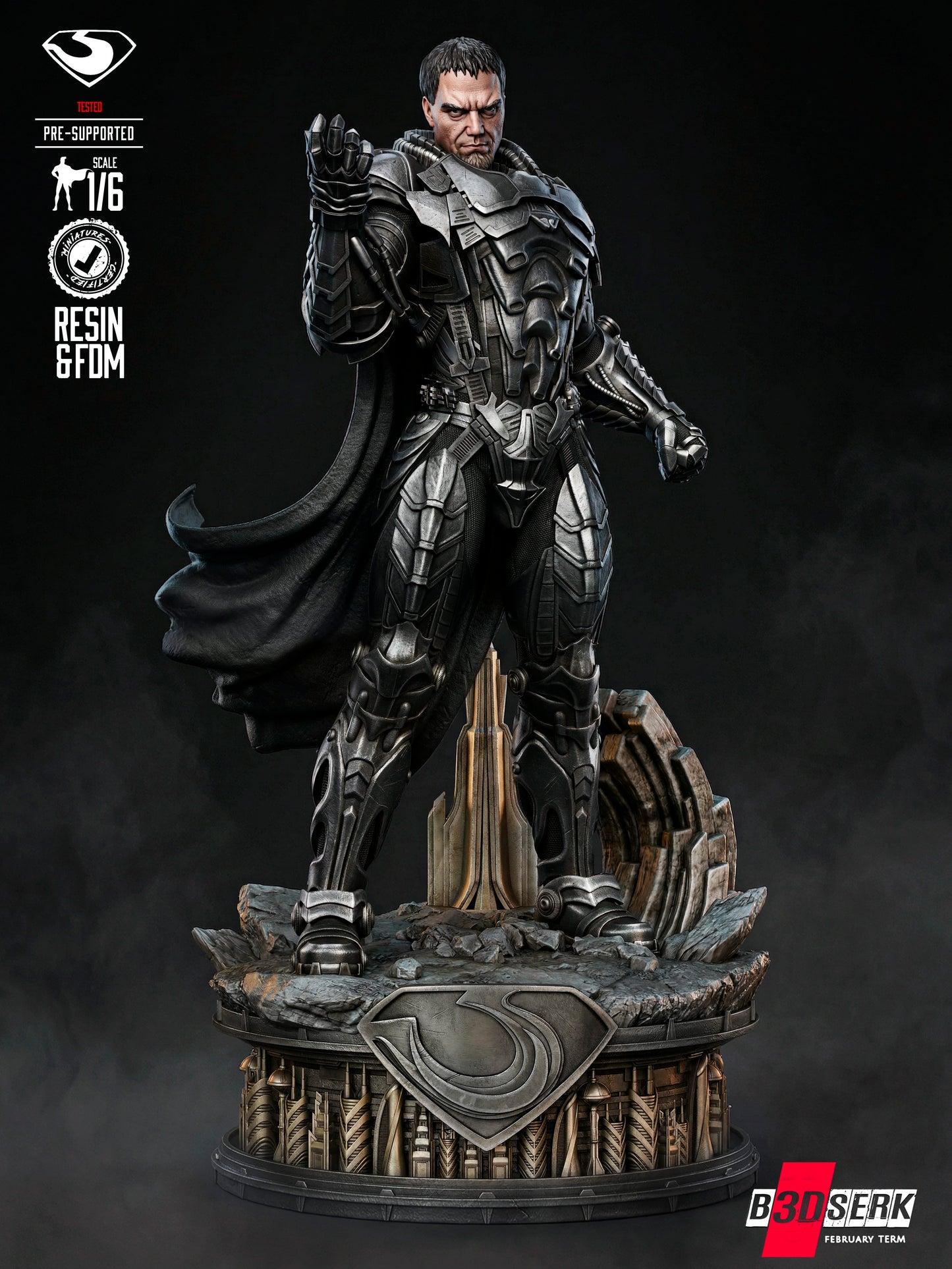 General Zod - Sculpt - 6 or 12 scale - 3D Model Kit - Fan Art