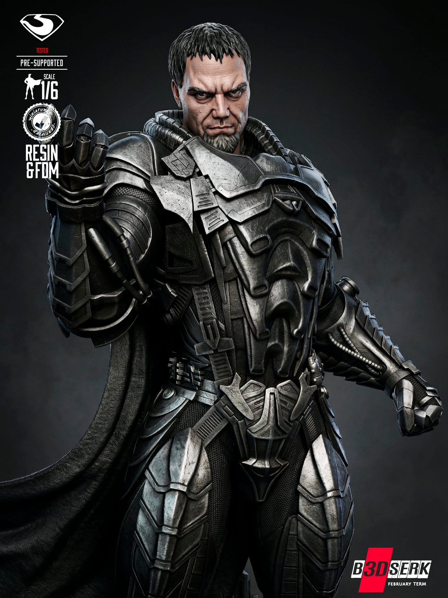 General Zod - Sculpt - 6 or 12 scale - 3D Model Kit - Fan Art