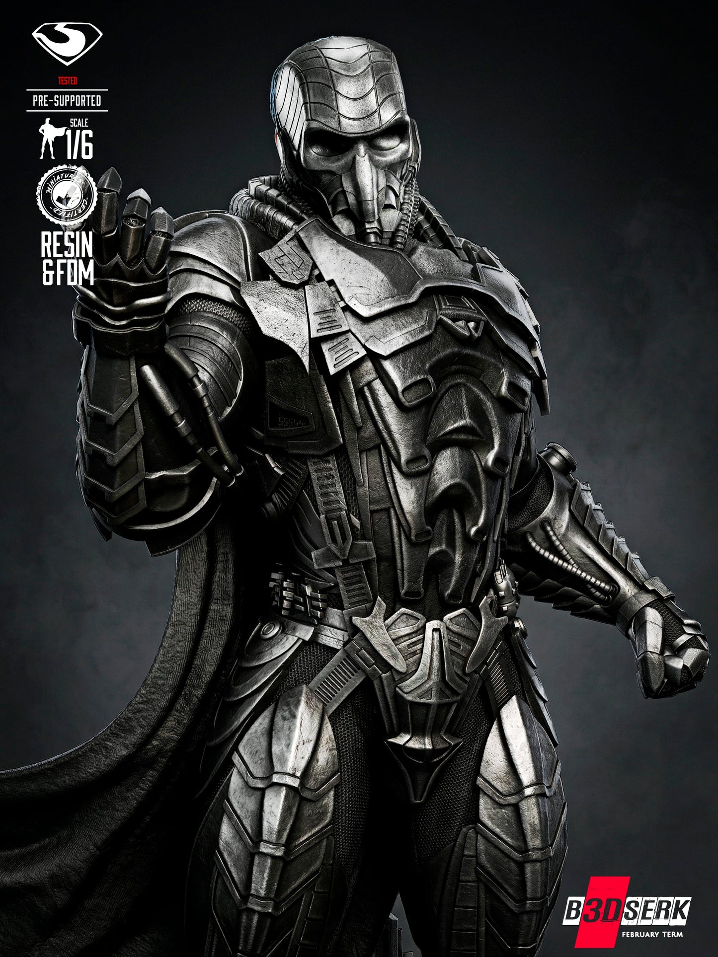 General Zod - Sculpt - 6 or 12 scale - 3D Model Kit - Fan Art