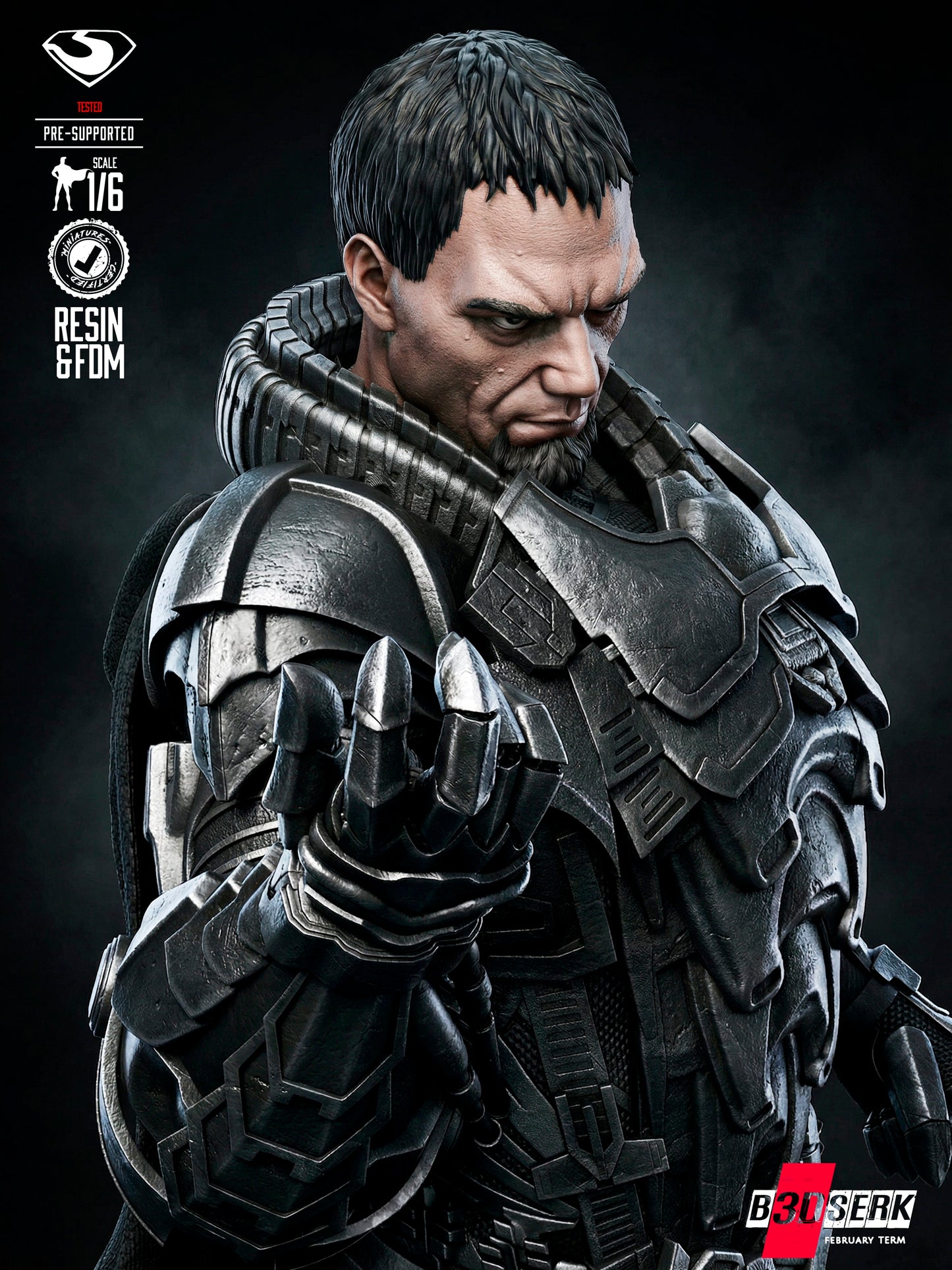 General Zod - Sculpt - 6 or 12 scale - 3D Model Kit - Fan Art