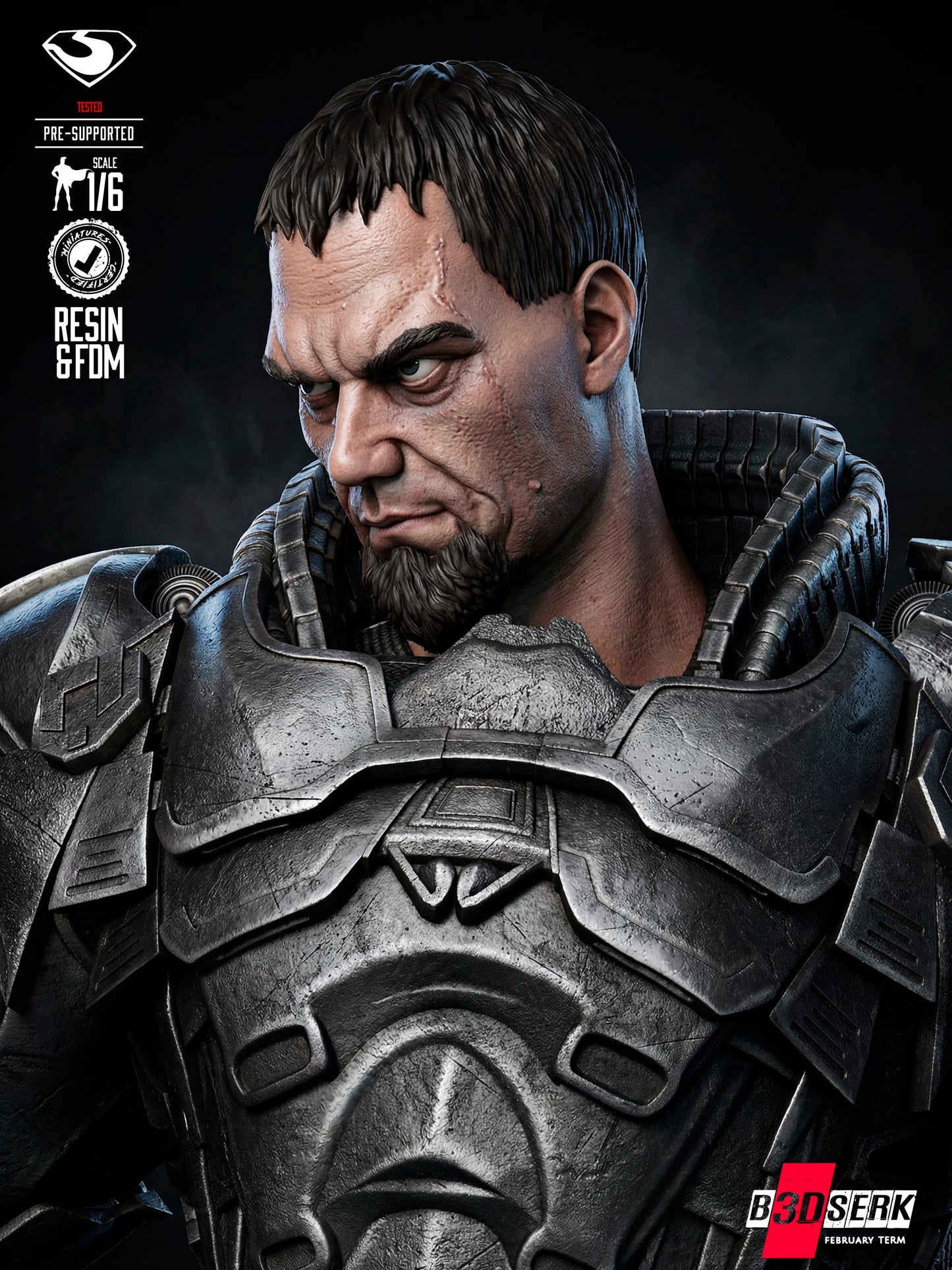 General Zod - Sculpt - 6 or 12 scale - 3D Model Kit - Fan Art
