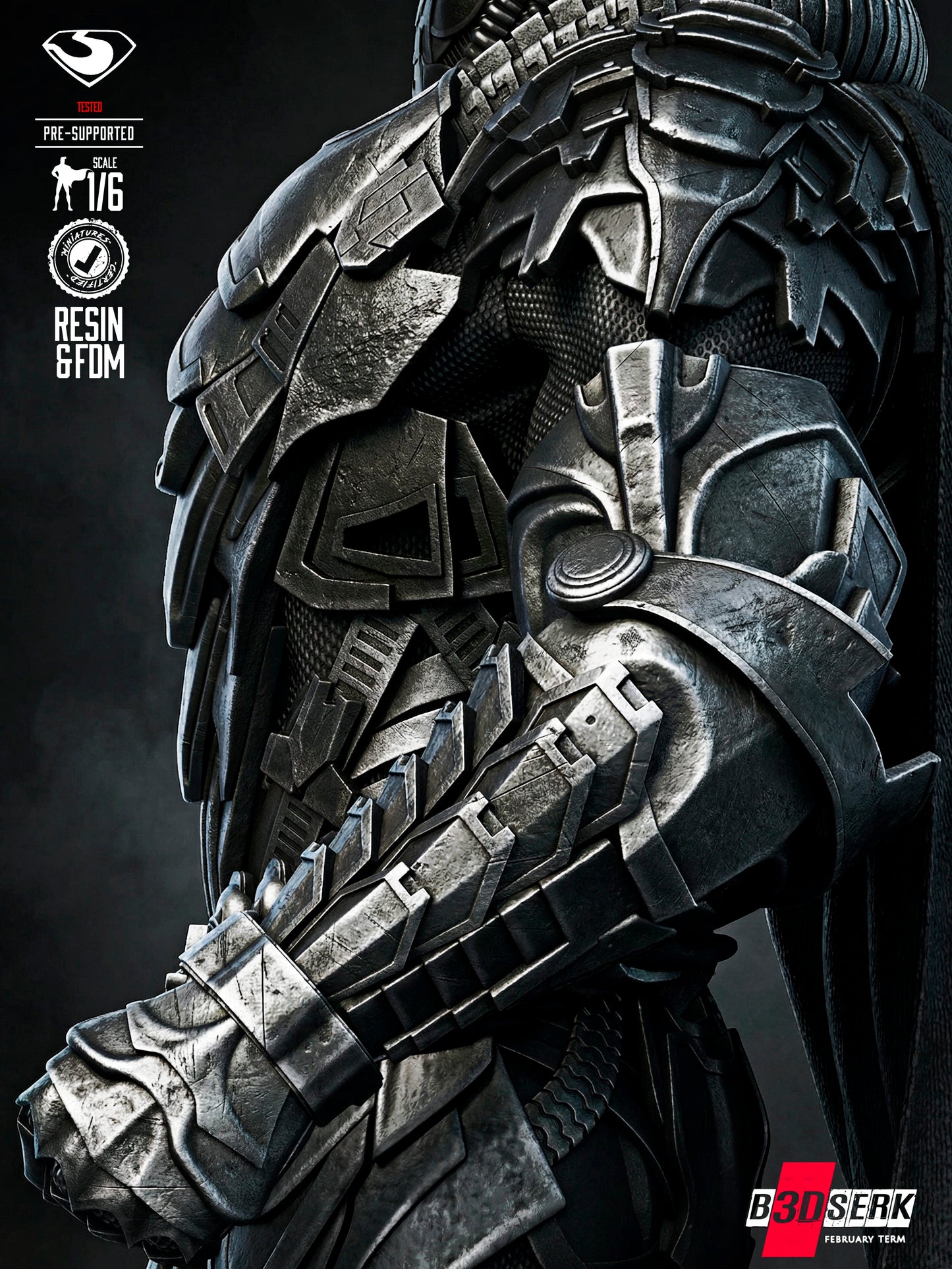 General Zod - Sculpt - 6 or 12 scale - 3D Model Kit - Fan Art