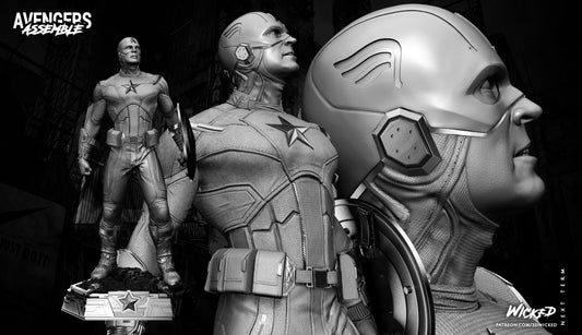 Captain America (First Avenger) 3D Printed Sculpt - Scales 6 & 12 - Fan Art