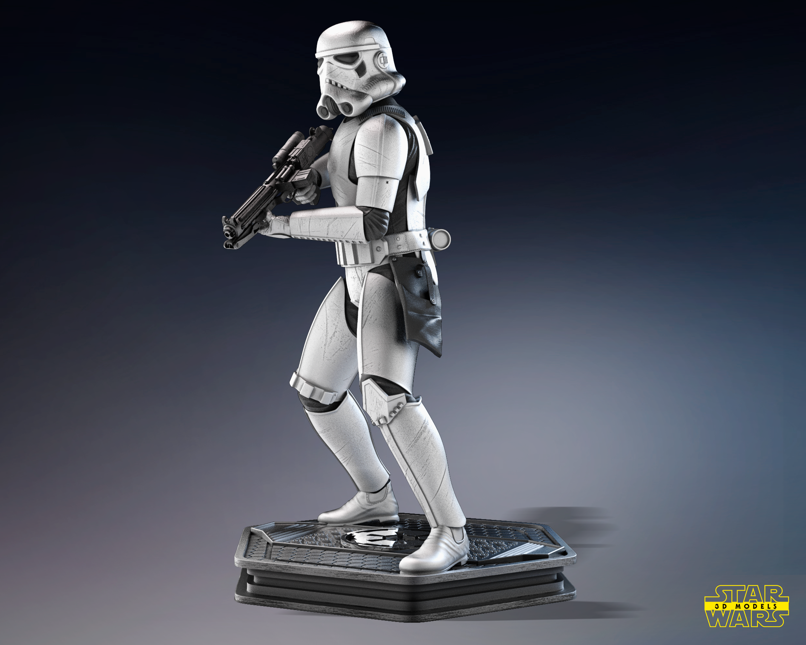 Storm Trooper Sculpture (Fan Art) - 1:6 or 1:12 Scale - 3D Print