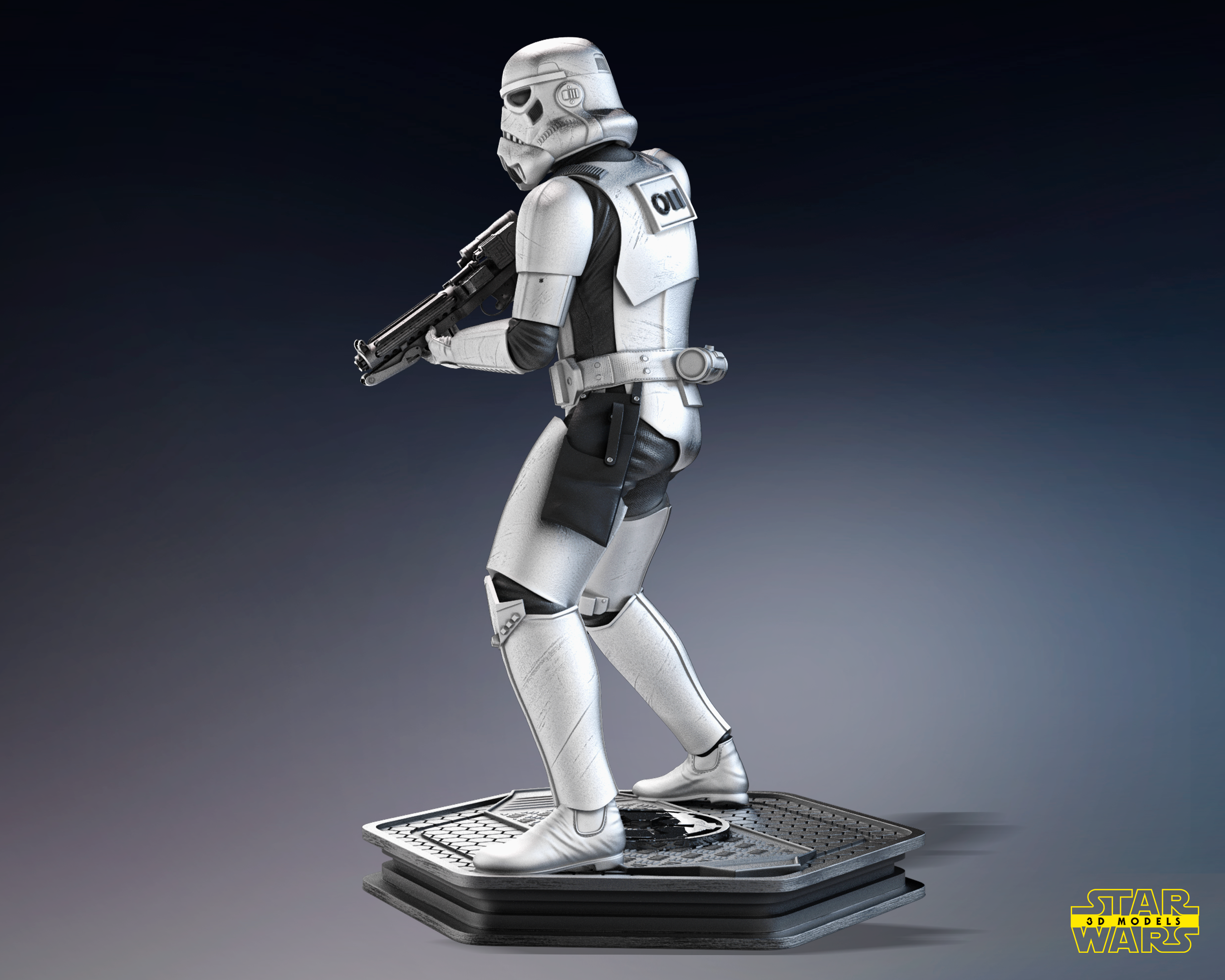 Storm Trooper Sculpture (Fan Art) - 1:6 or 1:12 Scale - 3D Print