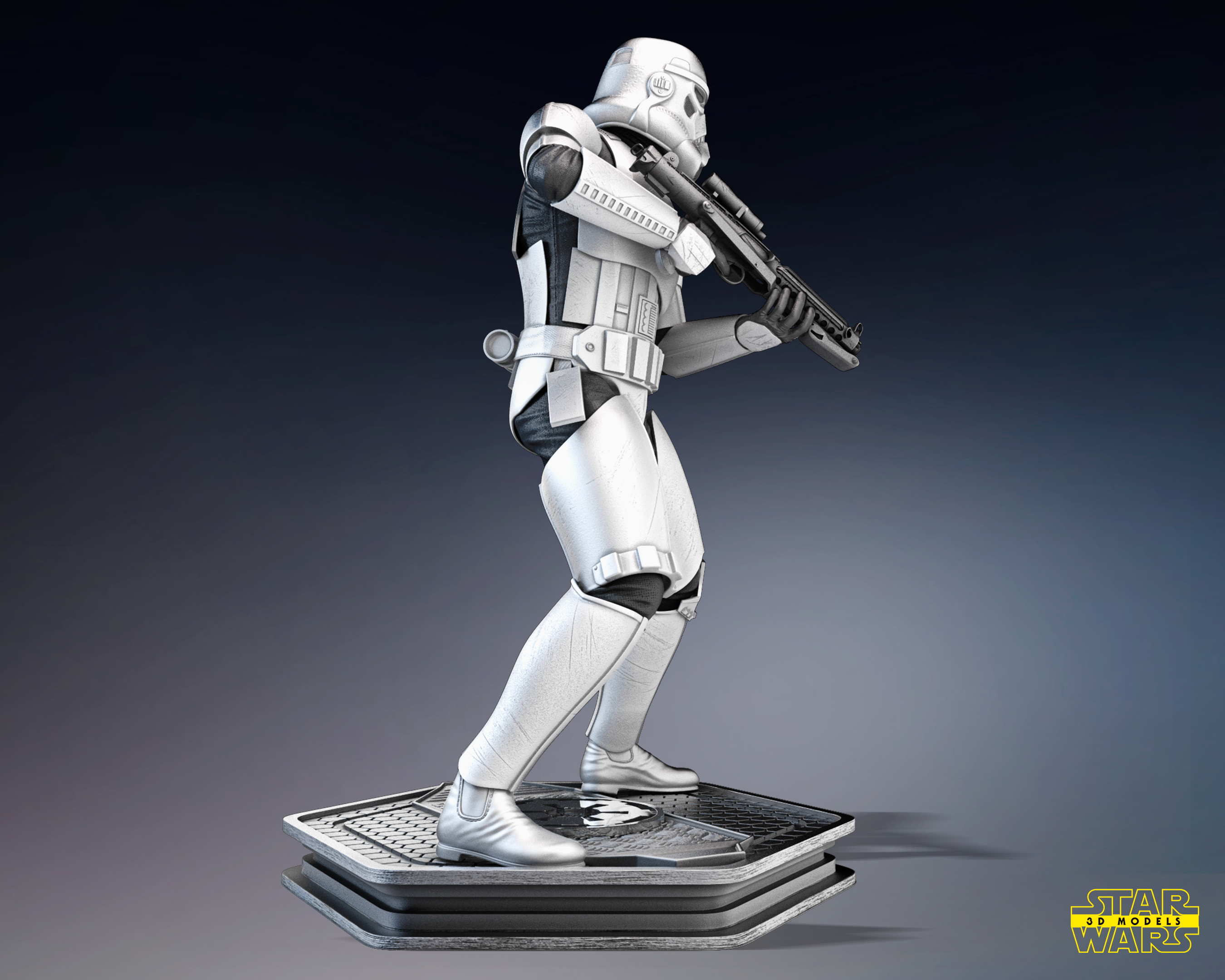 Storm Trooper Sculpture (Fan Art) - 1:6 or 1:12 Scale - 3D Print