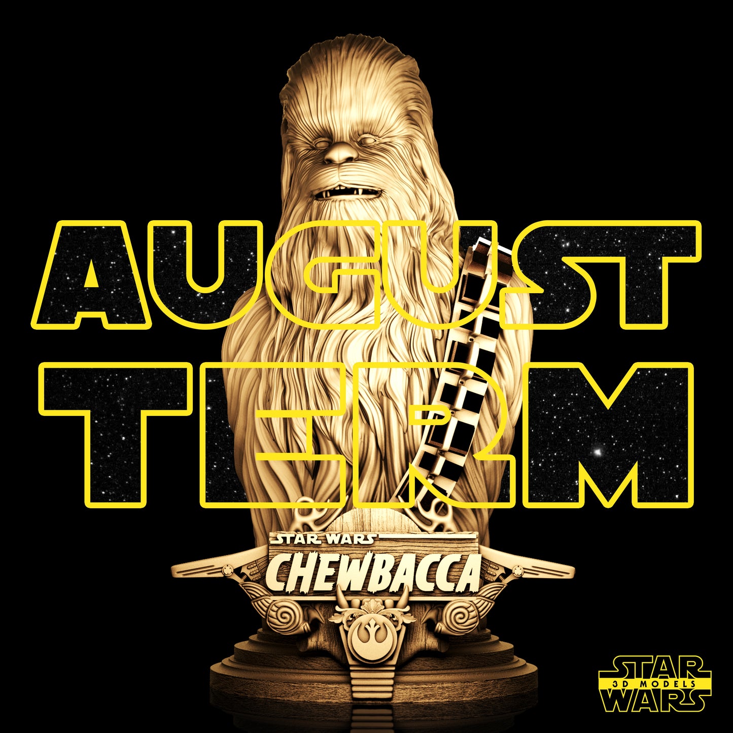 Chewbacca Bust (Fan Art) - 1:4 or 1:8 Scale (200mm or 100mm) - 3D Printed