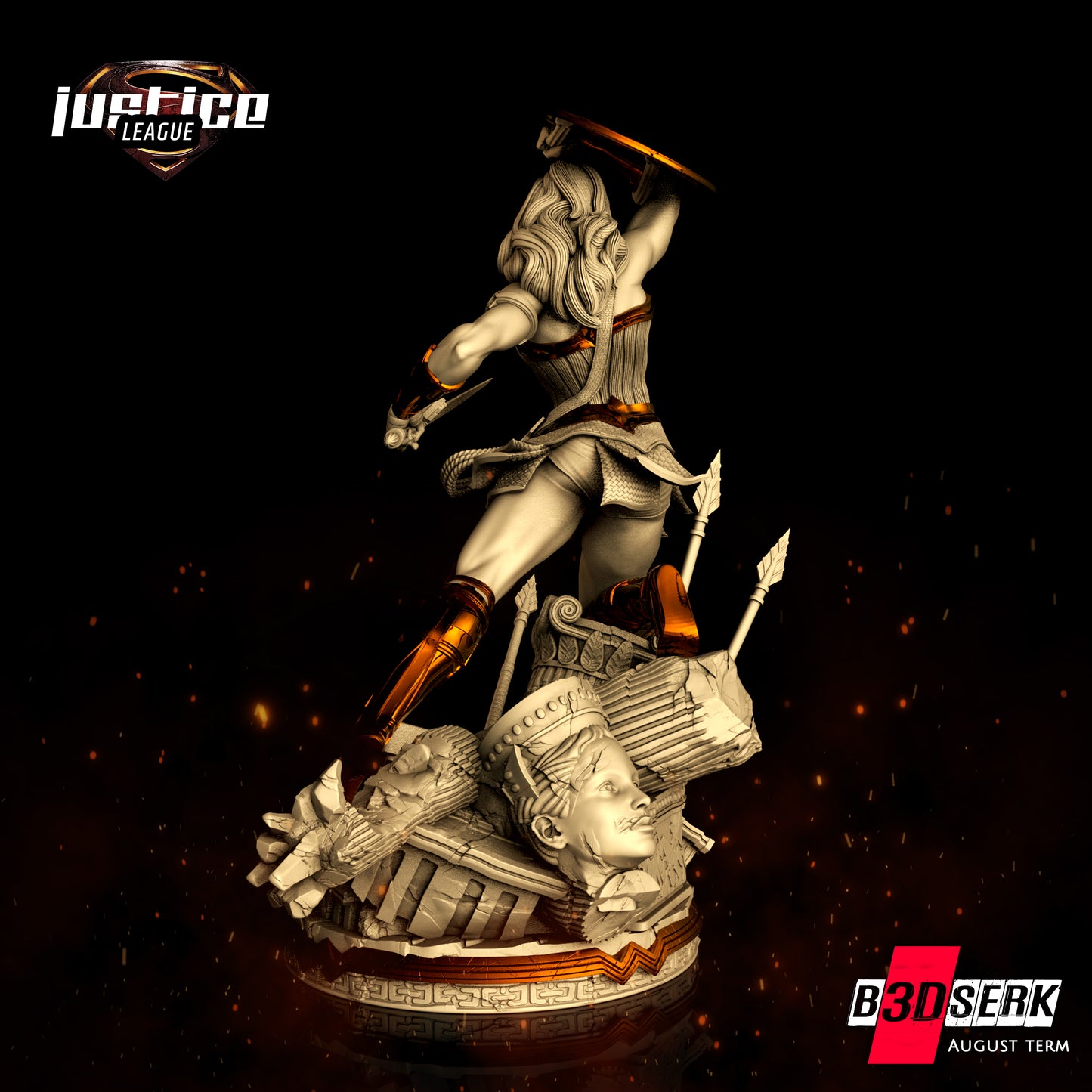 Wonder Woman Sculpture - 6 or 12 scale (360mm or 180mm) Fan Art - 3D Printed