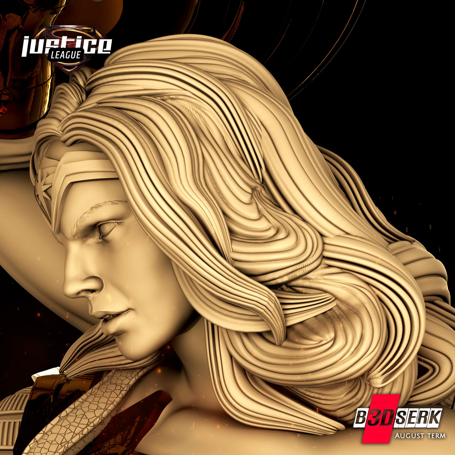 Wonder Woman Sculpture - 6 or 12 scale (360mm or 180mm) Fan Art - 3D Printed