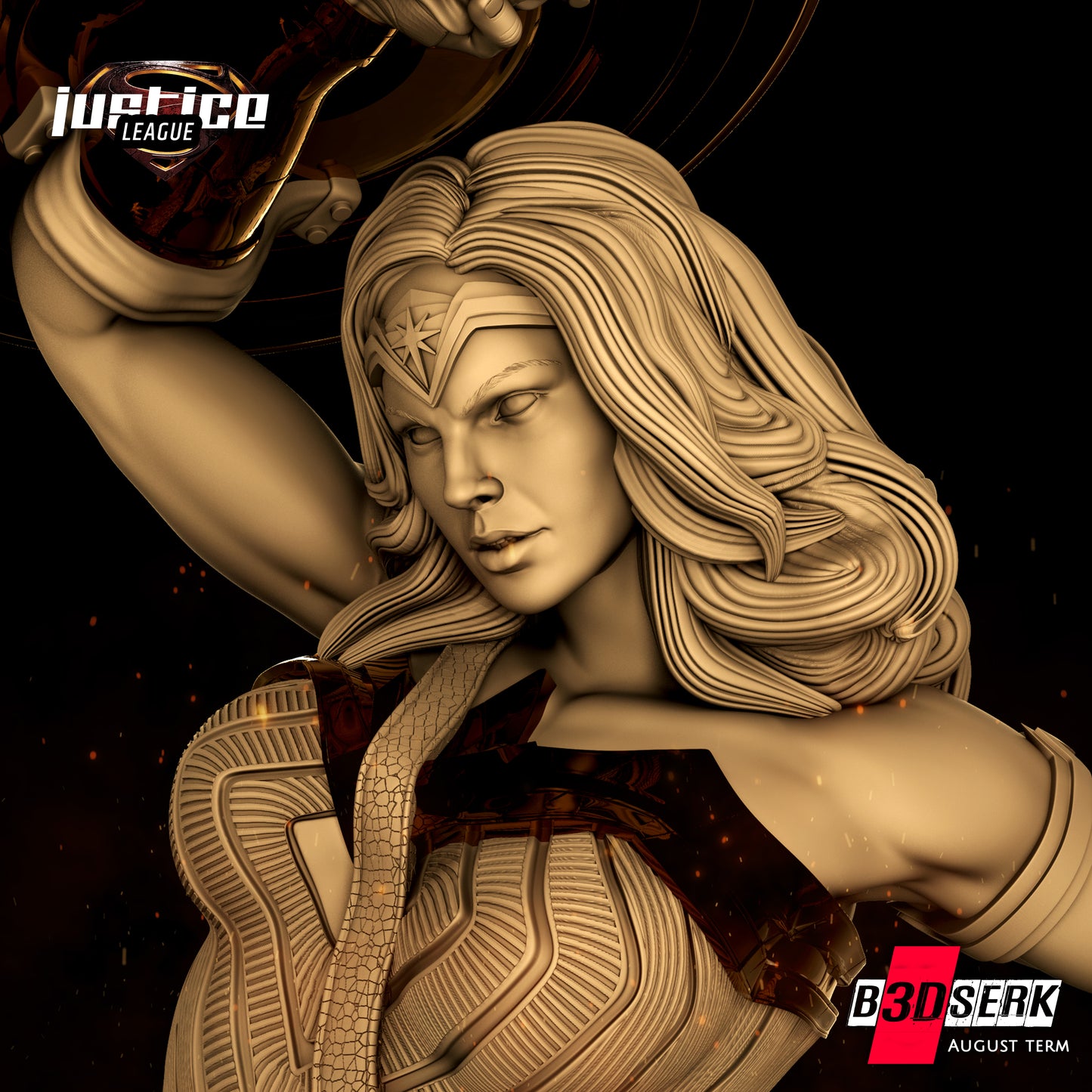 Wonder Woman Sculpture - 6 or 12 scale (360mm or 180mm) Fan Art - 3D Printed