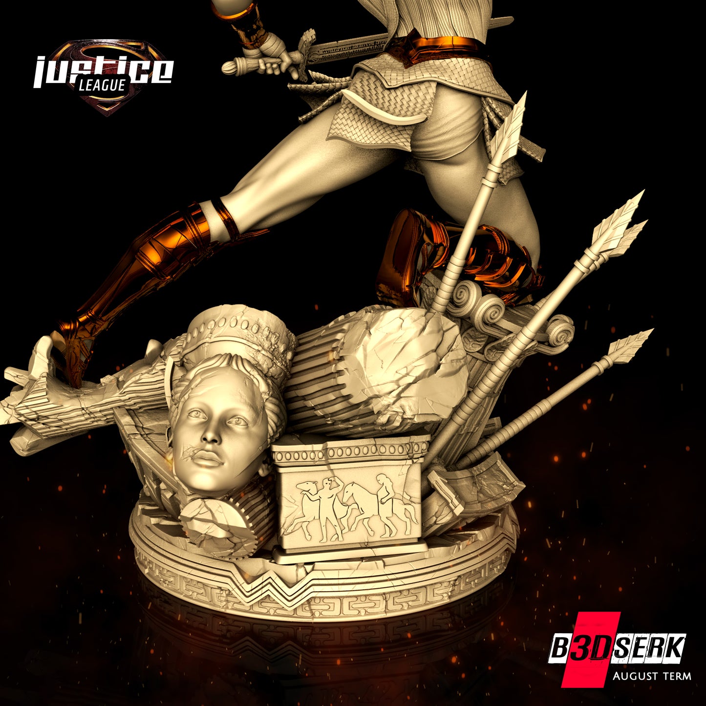 Wonder Woman Sculpture - 6 or 12 scale (360mm or 180mm) Fan Art - 3D Printed