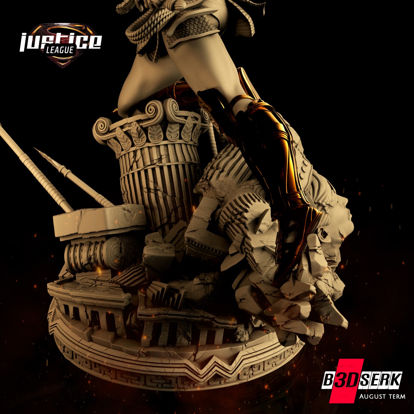 Wonder Woman Sculpture - 6 or 12 scale (360mm or 180mm) Fan Art - 3D Printed