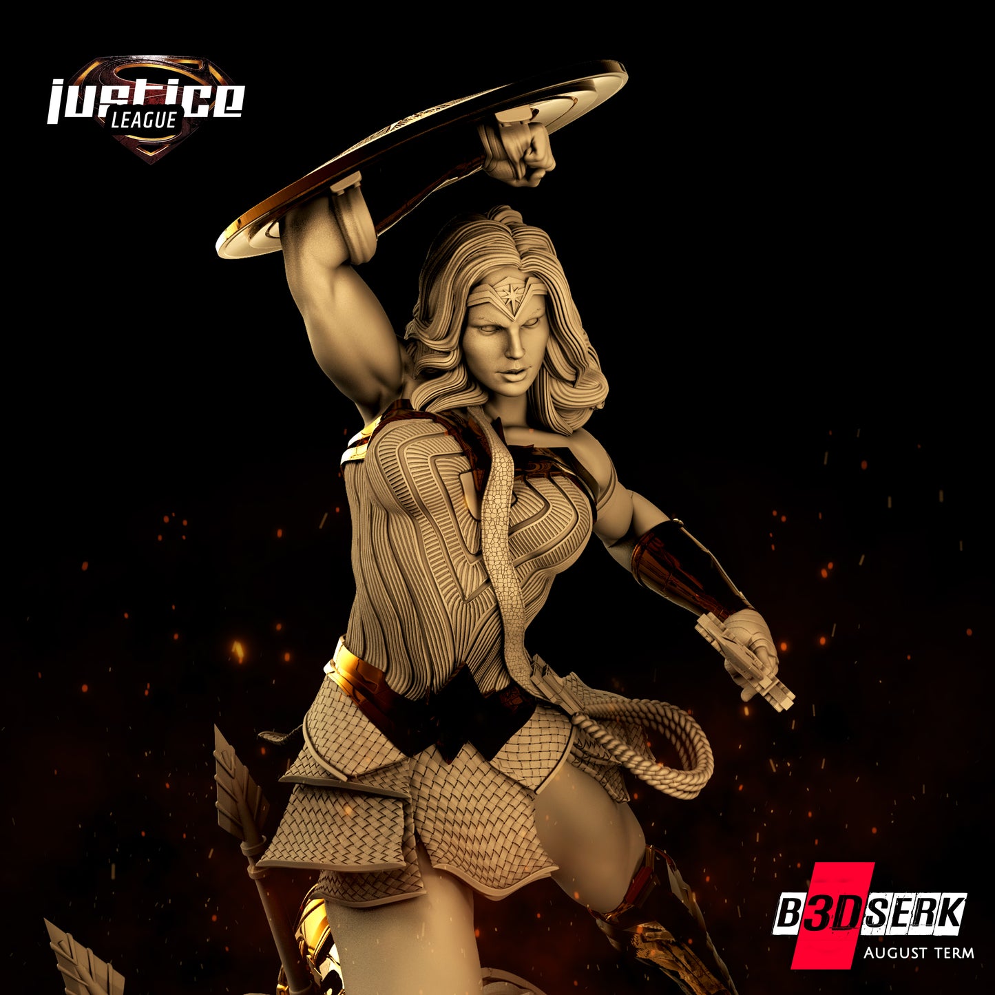 Wonder Woman Sculpture - 6 or 12 scale (360mm or 180mm) Fan Art - 3D Printed