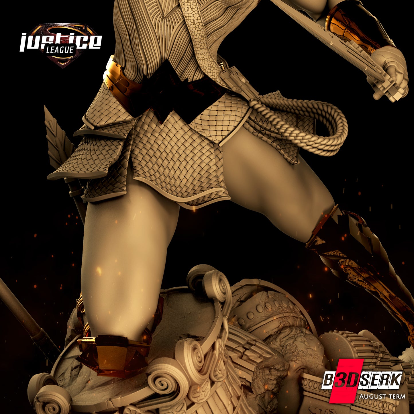 Wonder Woman Sculpture - 6 or 12 scale (360mm or 180mm) Fan Art - 3D Printed