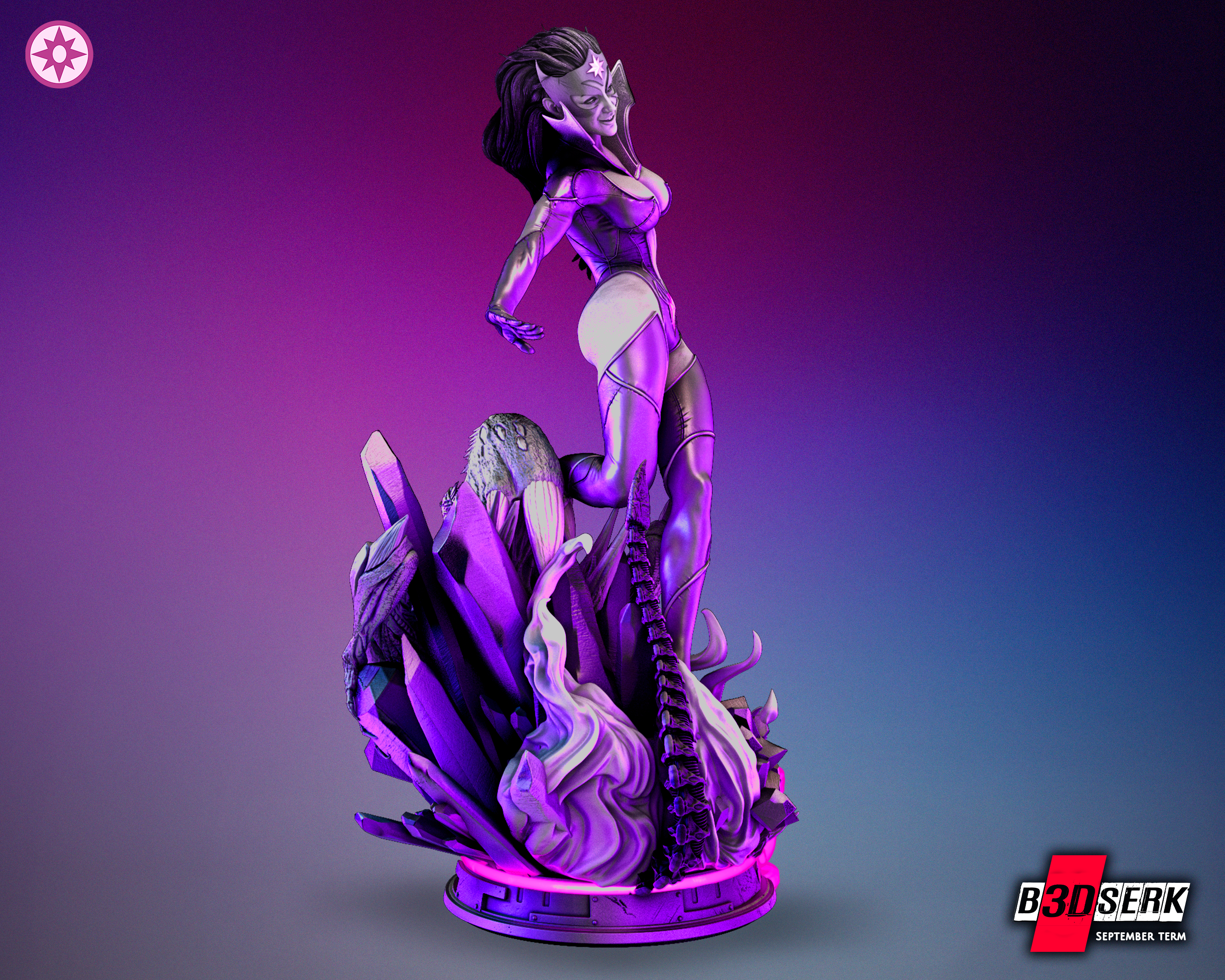 Star Sapphire- 6 and 12  Scale - 3D Print - Unpainted model kit - Justice League