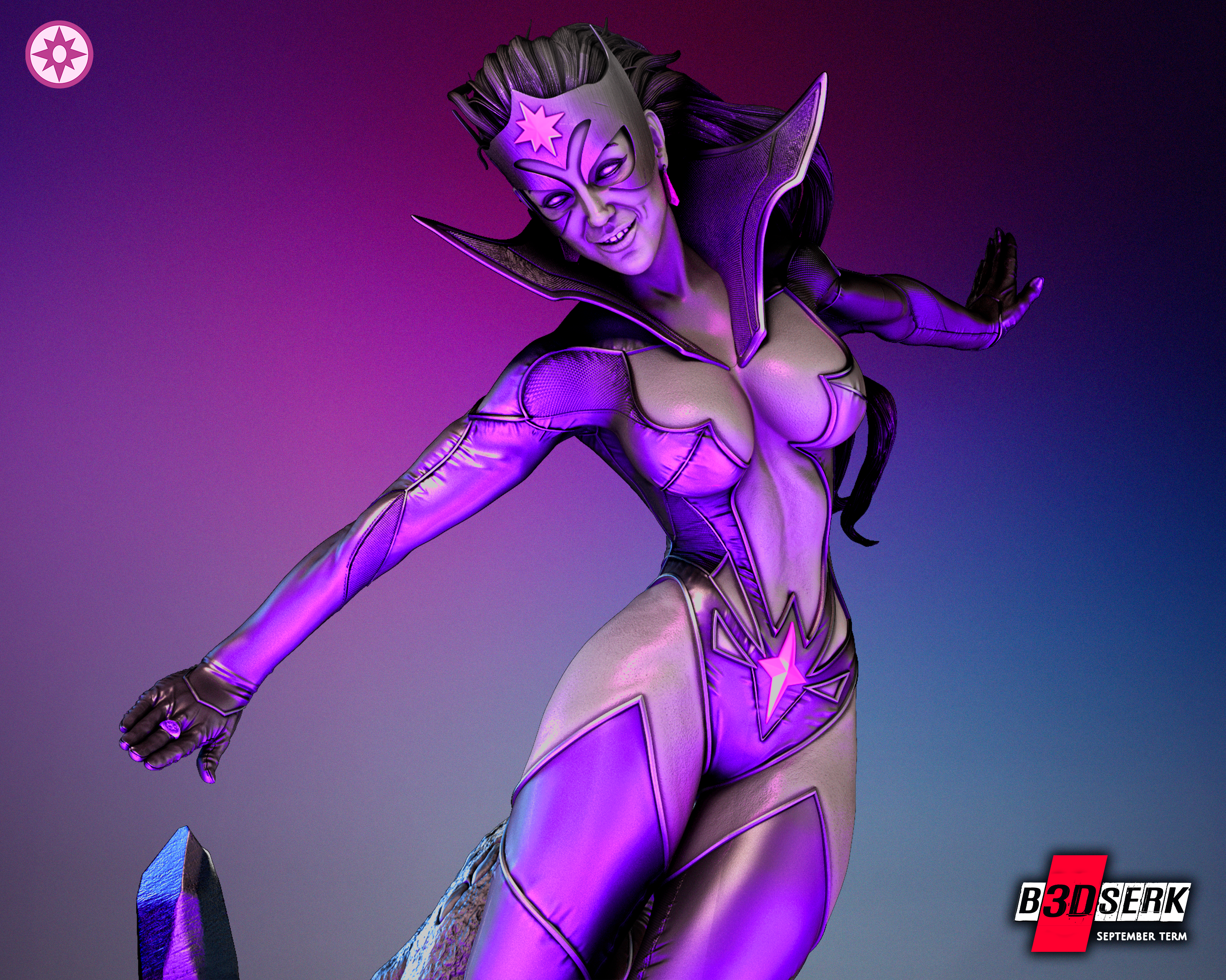 Star Sapphire- 6 and 12  Scale - 3D Print - Unpainted model kit - Justice League