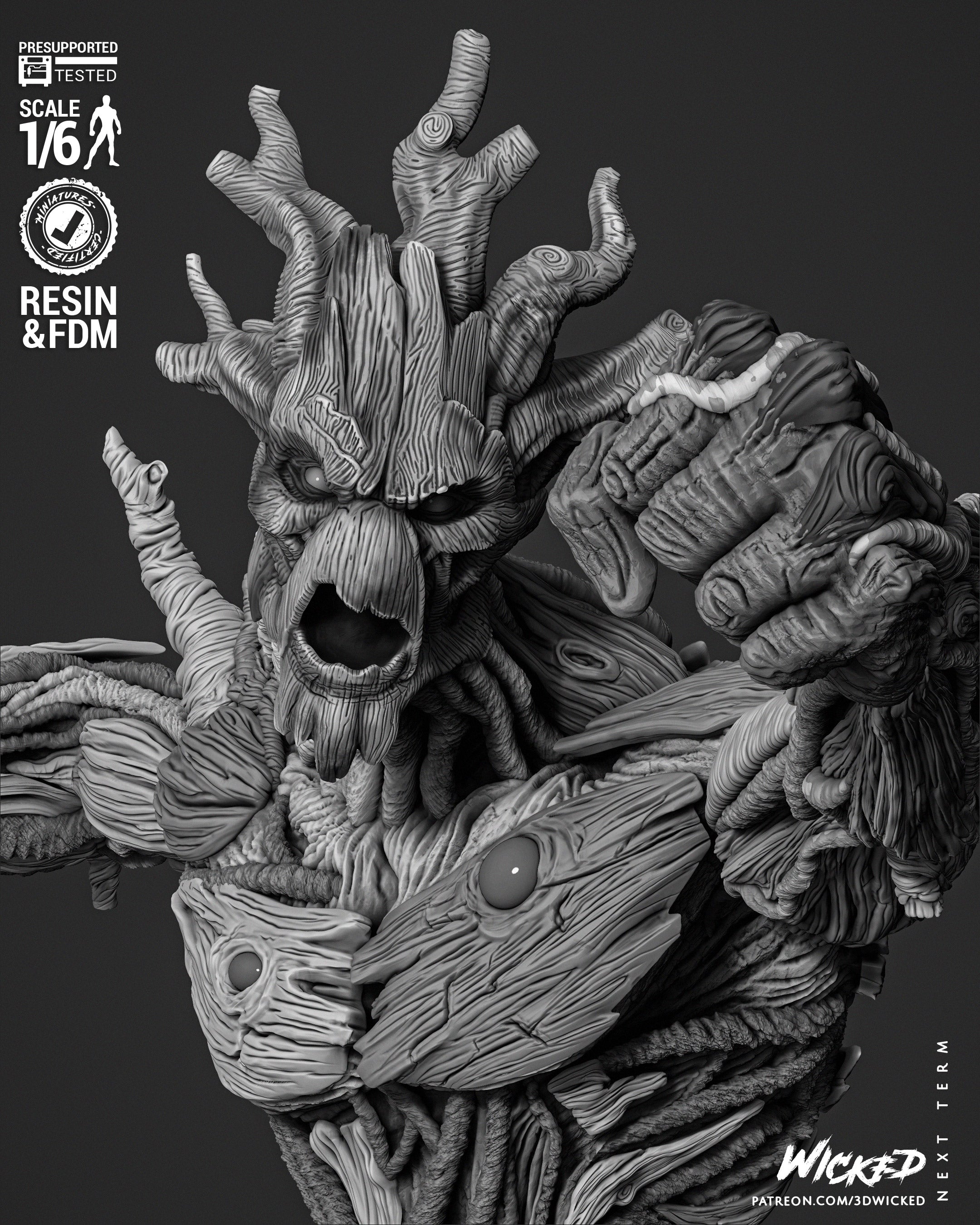 Groot (Sculpt) - Fan Art - 3D Print Kit (Wick3d)