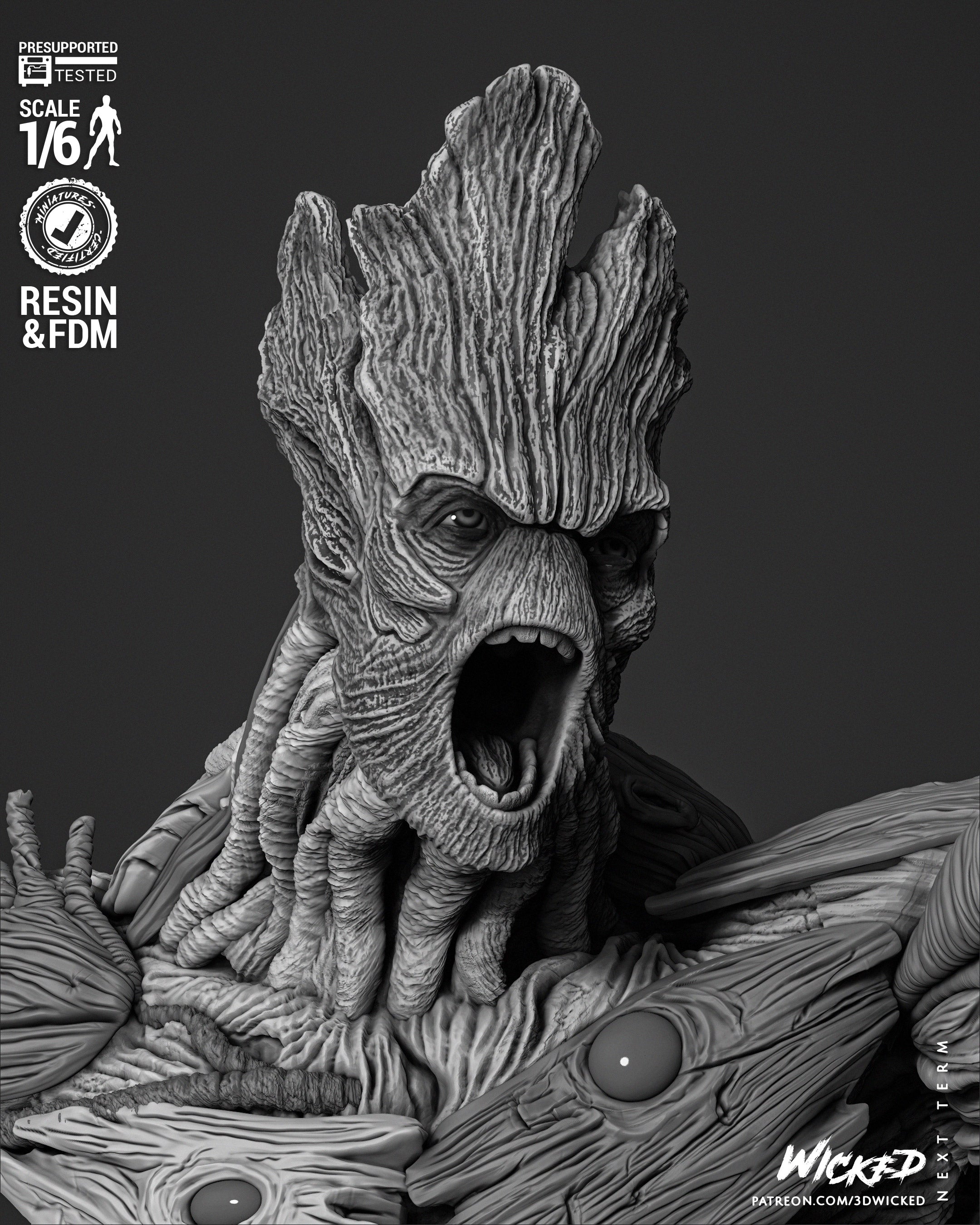 Groot (Sculpt) - Fan Art - 3D Print Kit (Wick3d)