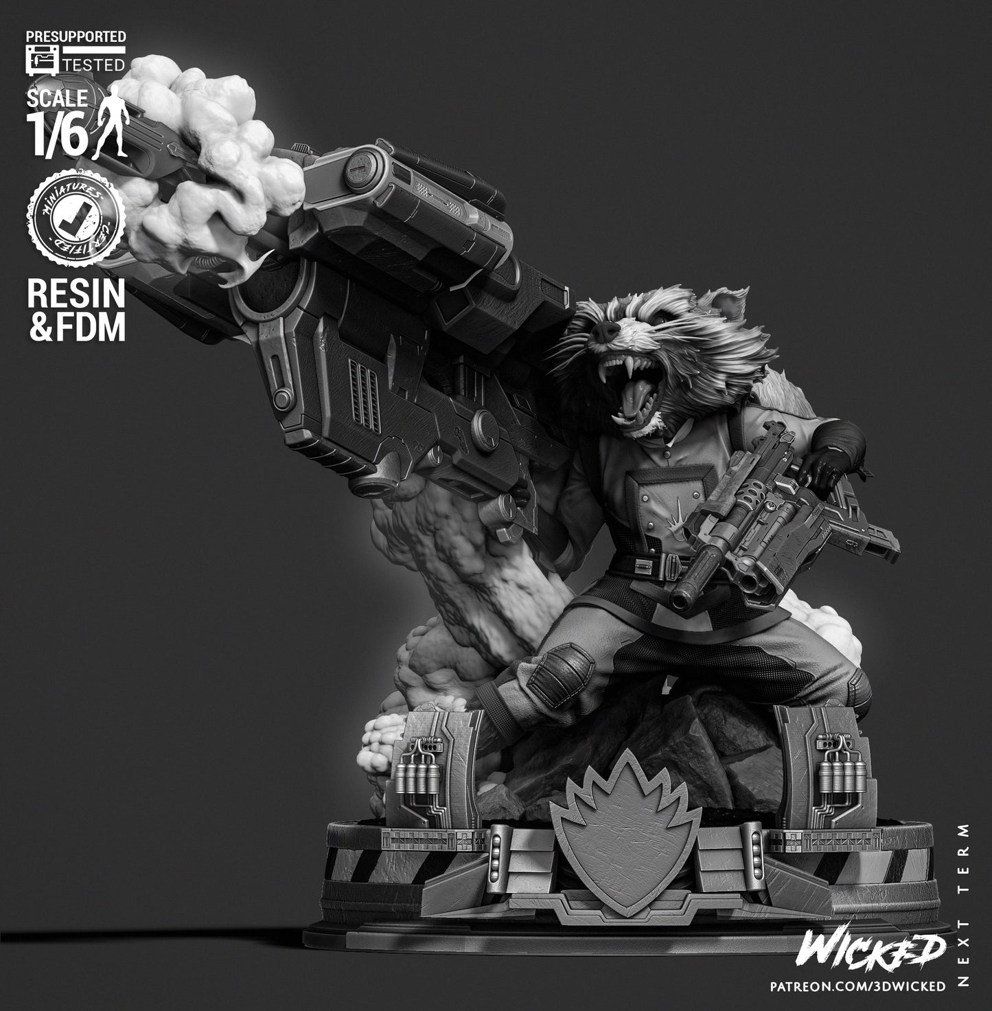 Rocket (Sculpt) - Fan Art - 3D Print Kit (Wick3d)