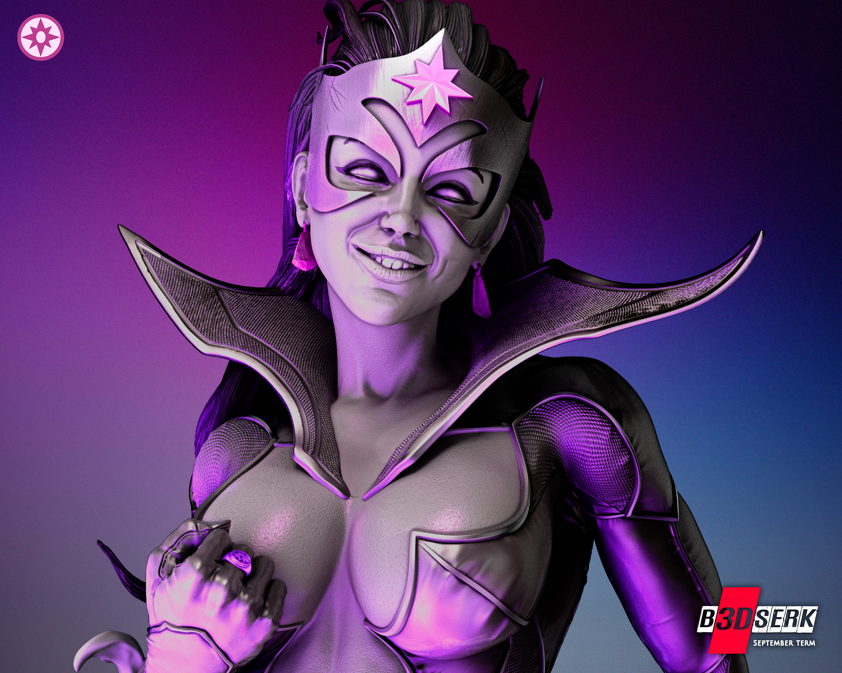 Star Sapphire- Bust - 3D Printed - Unpainted model kit - Justice League