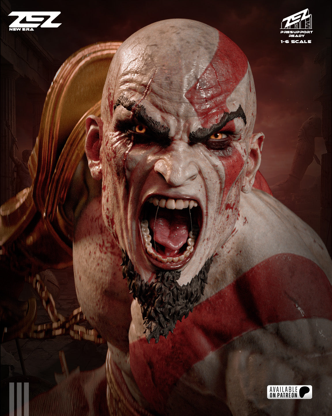 Kratos (ZEZ) - 3D Printed Fan Art Model Kit