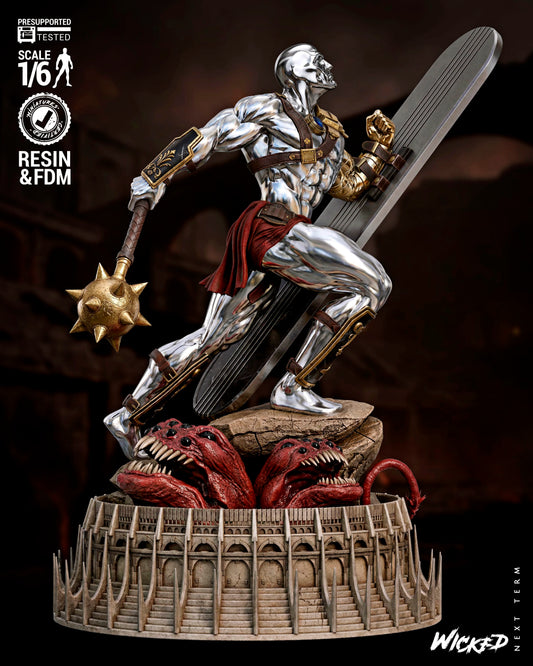 Silver Surfer (Fan Art) Sculpt - 1:6 and 1:12 scale 3d Printed Model Kit