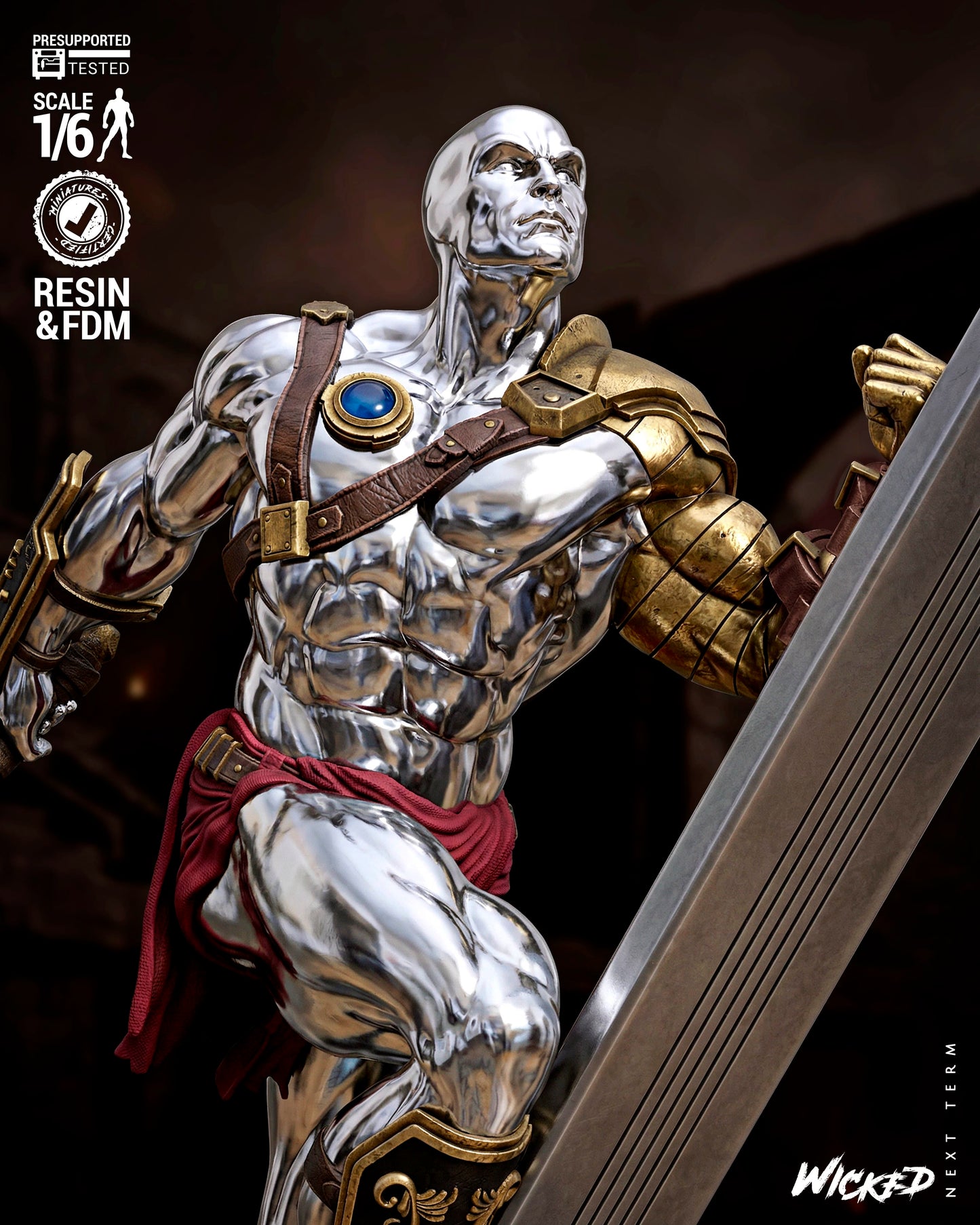 Silver Surfer (Fan Art) Sculpt - 1:6 and 1:12 scale 3d Printed Model Kit