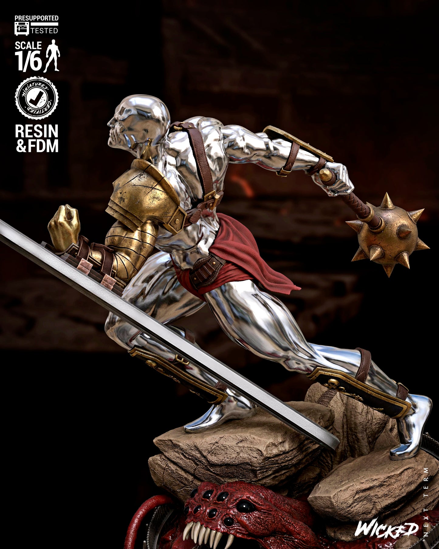 Silver Surfer (Fan Art) Sculpt - 1:6 and 1:12 scale 3d Printed Model Kit