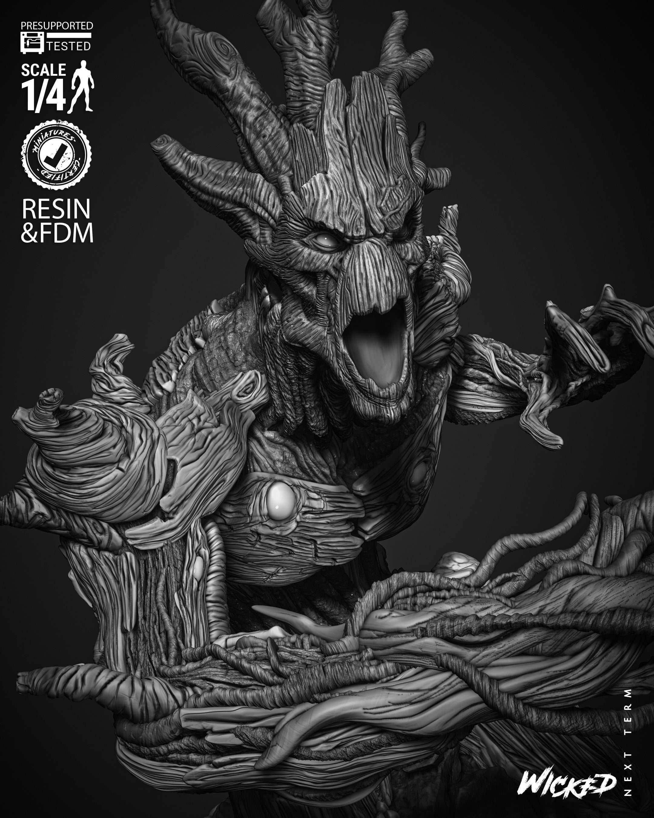 Groot (Bust) - Fan Art - 3D Print Kit (Wick3d)