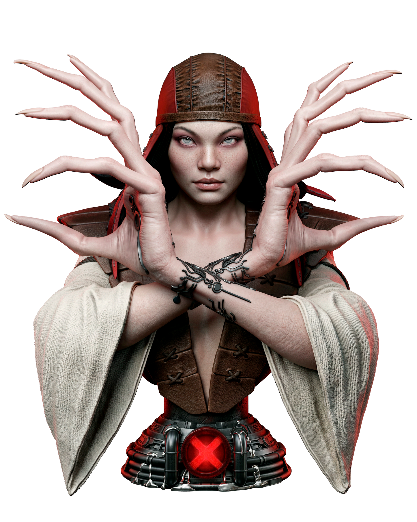 Lady Deathstrike - 3D Printed Bust - 4 / 8 Scale