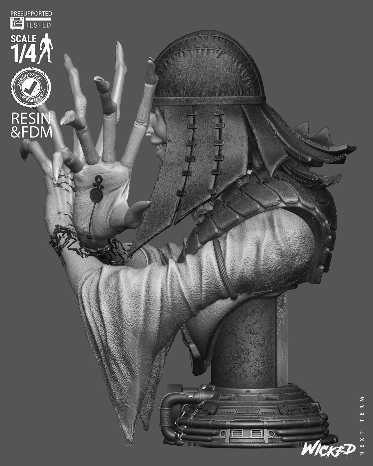 Lady Deathstrike - 3D Printed Bust - 4 / 8 Scale