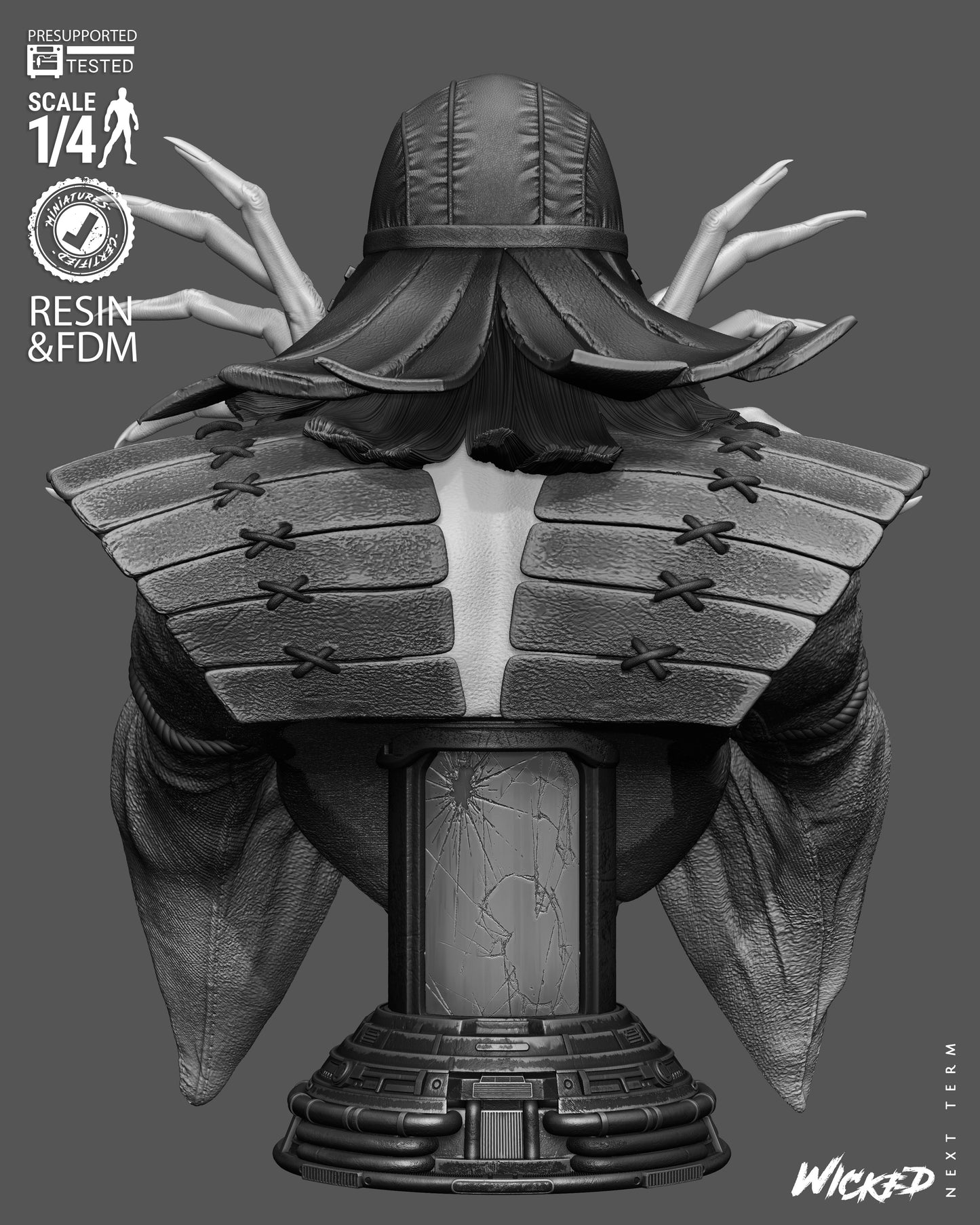 Lady Deathstrike - 3D Printed Bust - 4 / 8 Scale