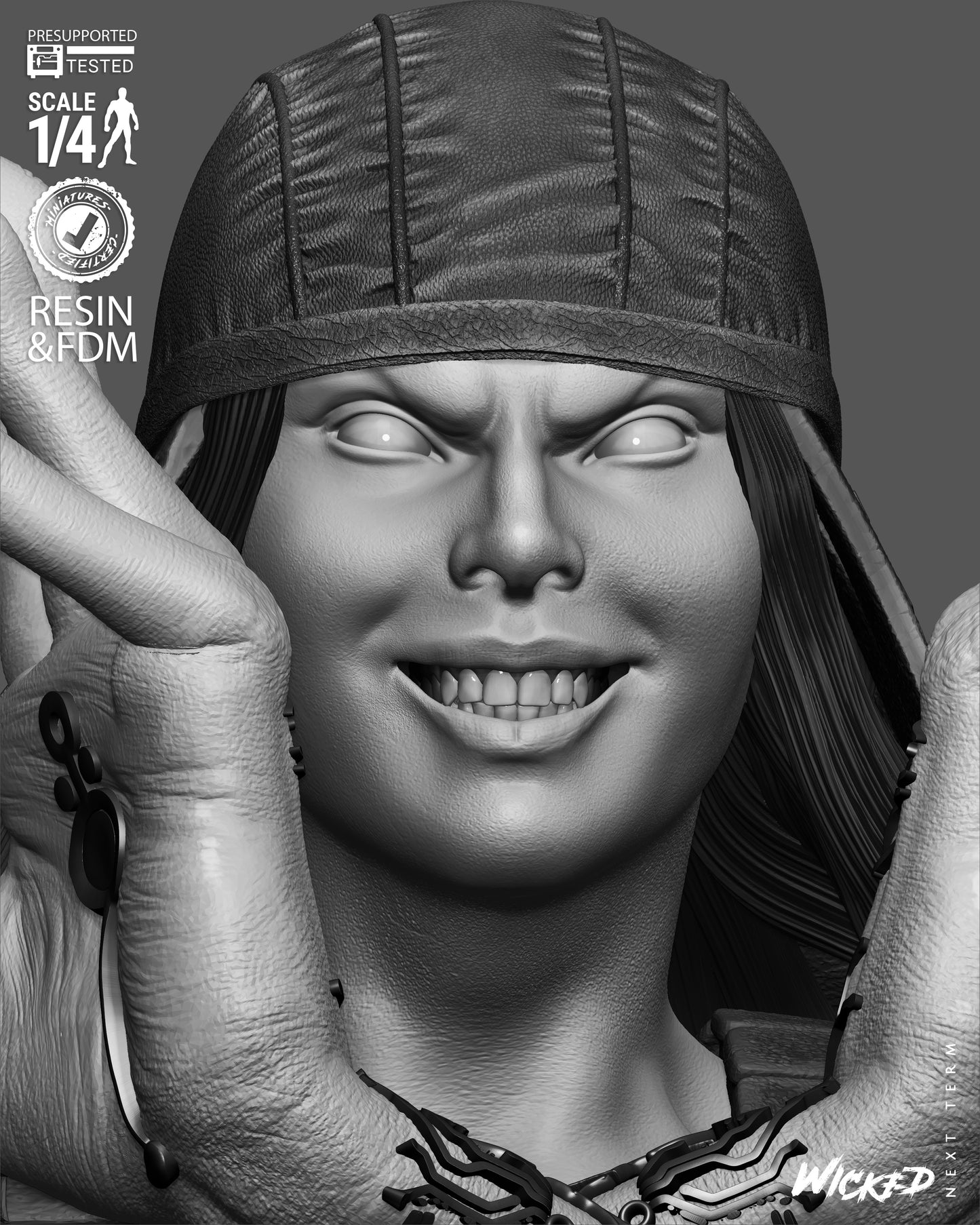 Lady Deathstrike - 3D Printed Bust - 4 / 8 Scale