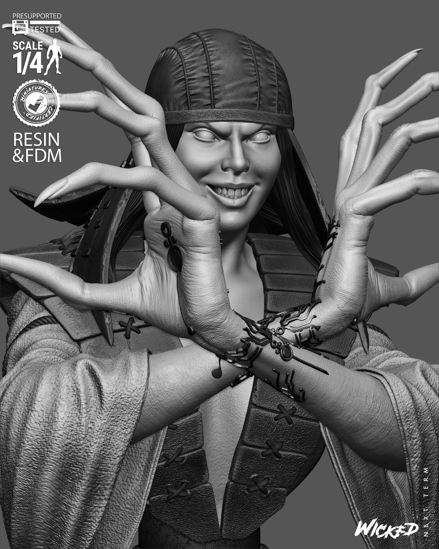Lady Deathstrike - 3D Printed Bust - 4 / 8 Scale