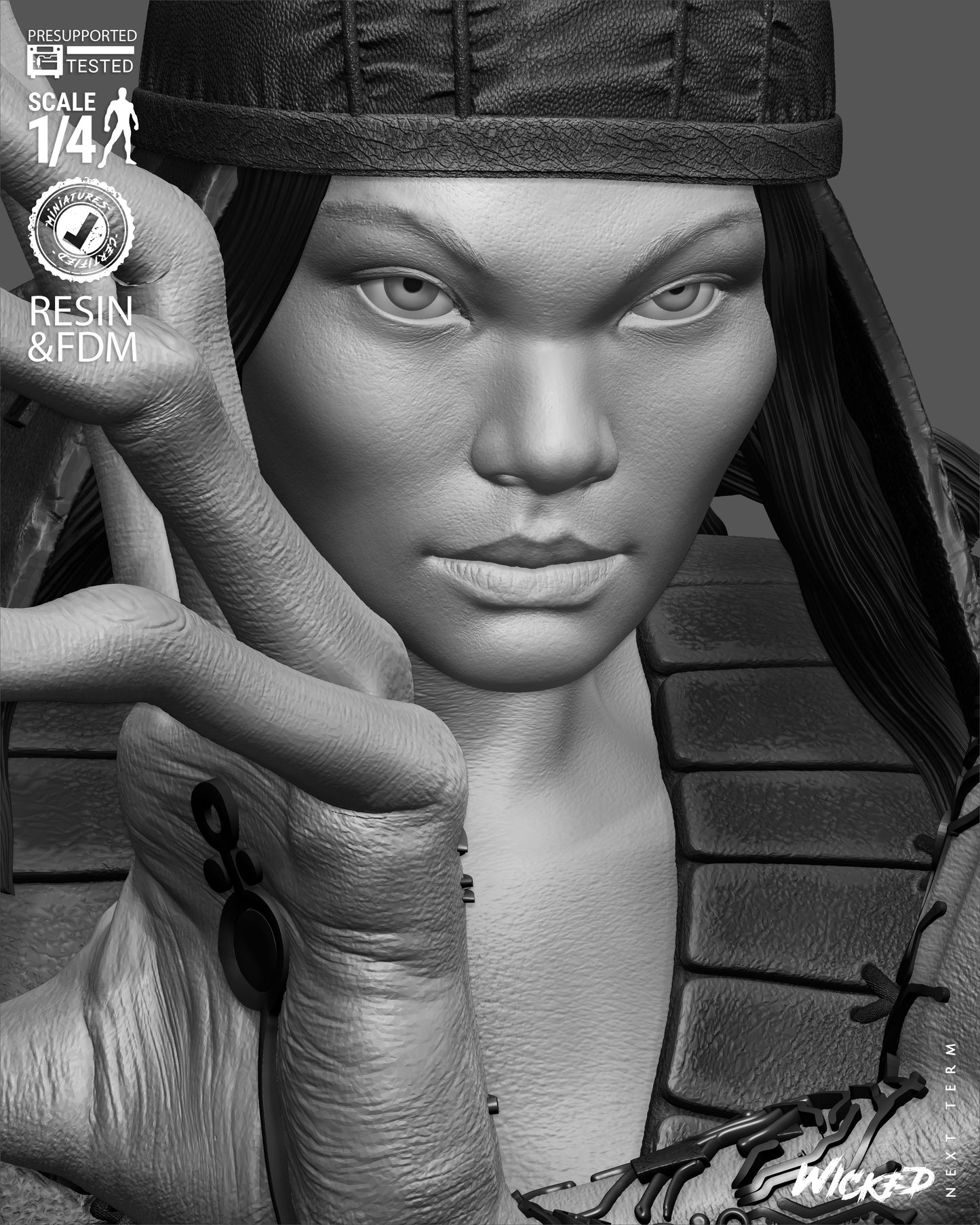 Lady Deathstrike - 3D Printed Bust - 4 / 8 Scale