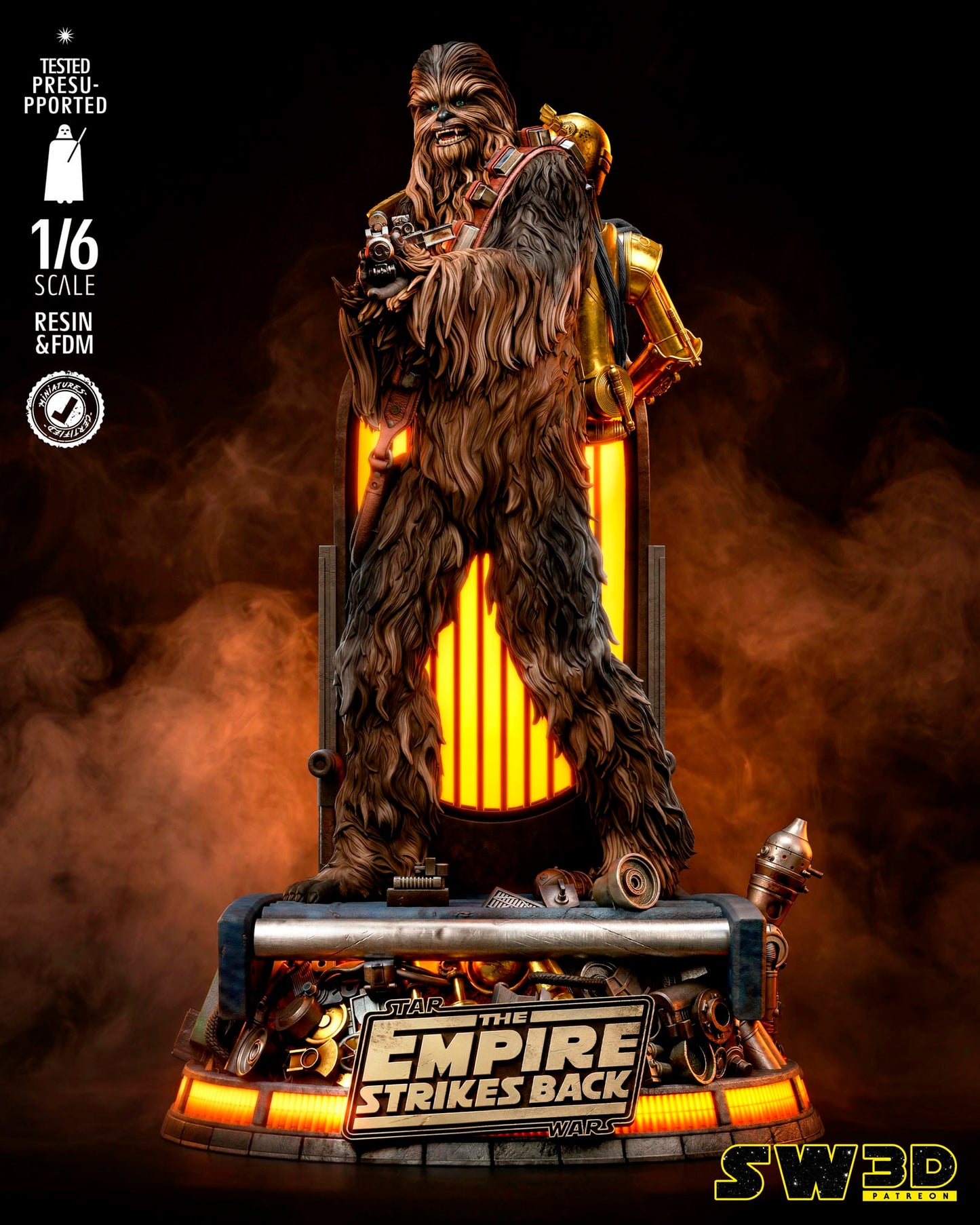 Chewbacca Sculpt (Star Wars) - 3D printed model kit (Fan Art)