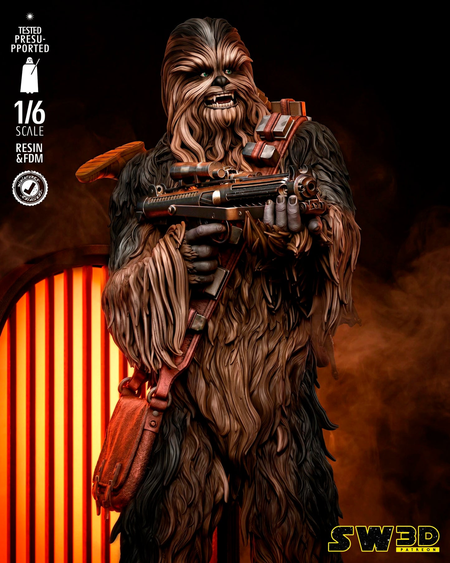 Chewbacca Sculpt (Star Wars) - 3D printed model kit (Fan Art)