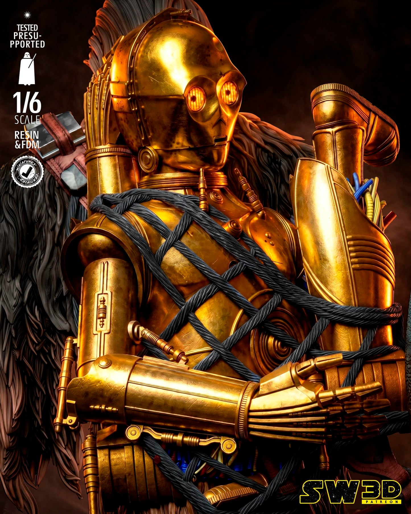 Chewbacca Sculpt (Star Wars) - 3D printed model kit (Fan Art)