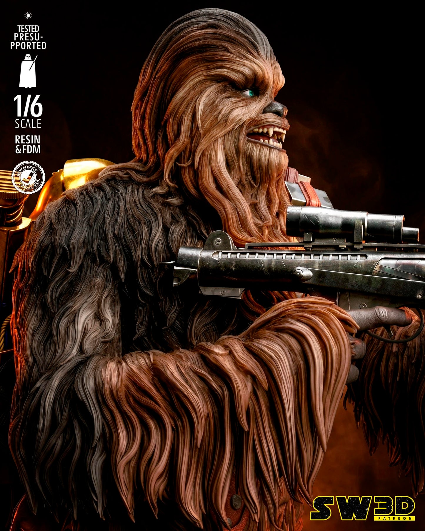 Chewbacca Sculpt (Star Wars) - 3D printed model kit (Fan Art)