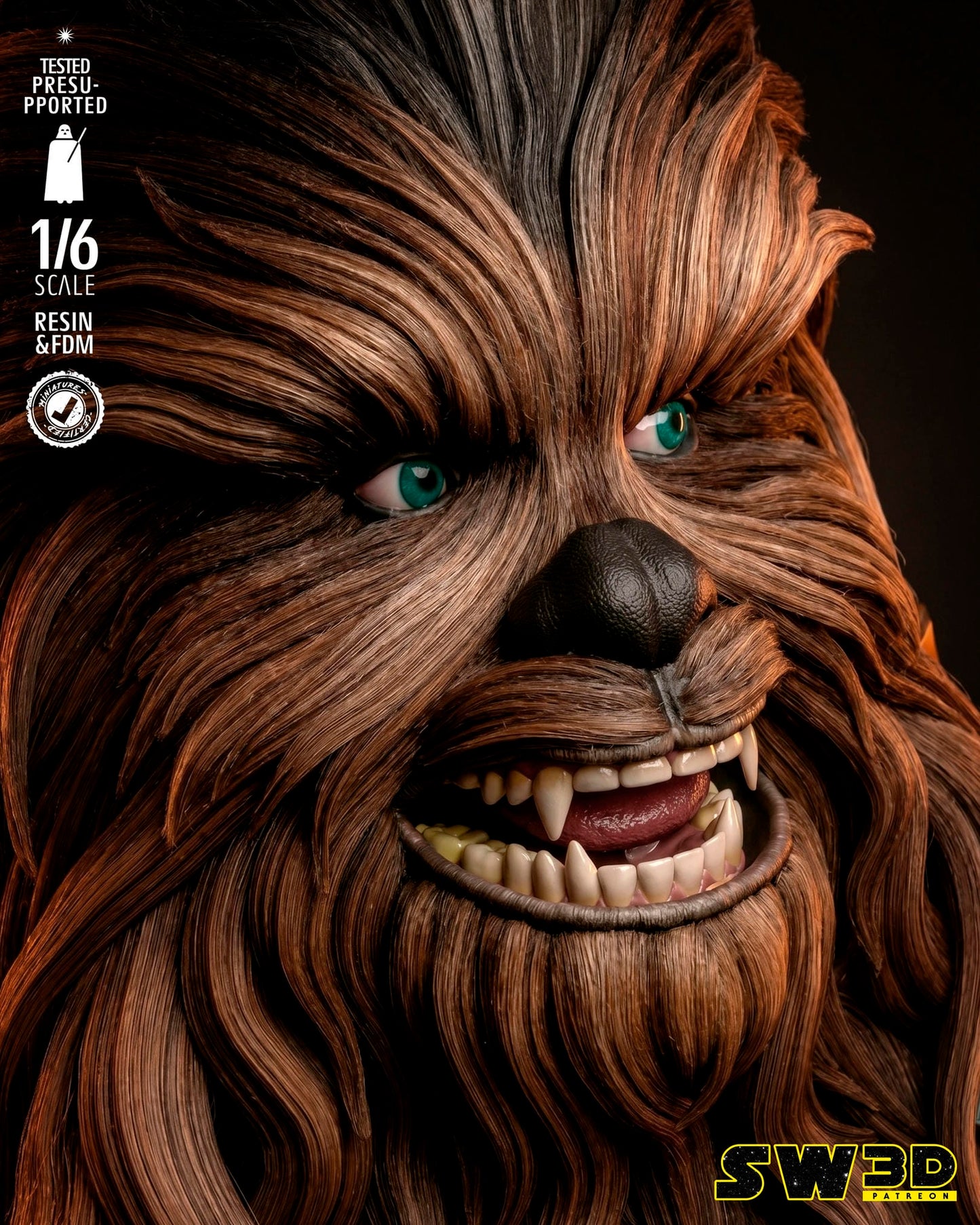 Chewbacca Sculpt (Star Wars) - 3D printed model kit (Fan Art)