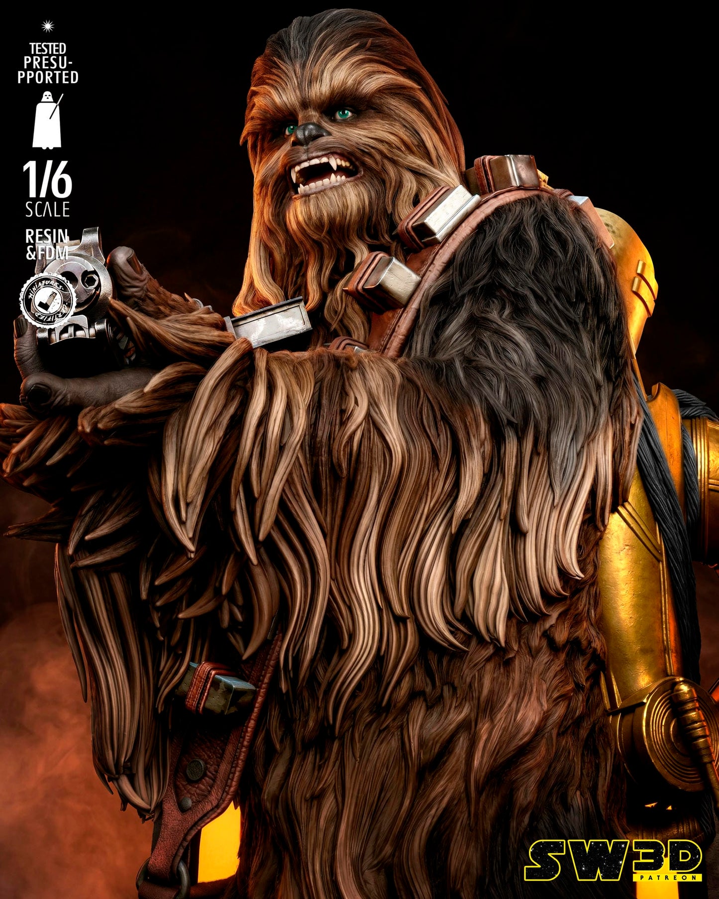 Chewbacca Sculpt (Star Wars) - 3D printed model kit (Fan Art)