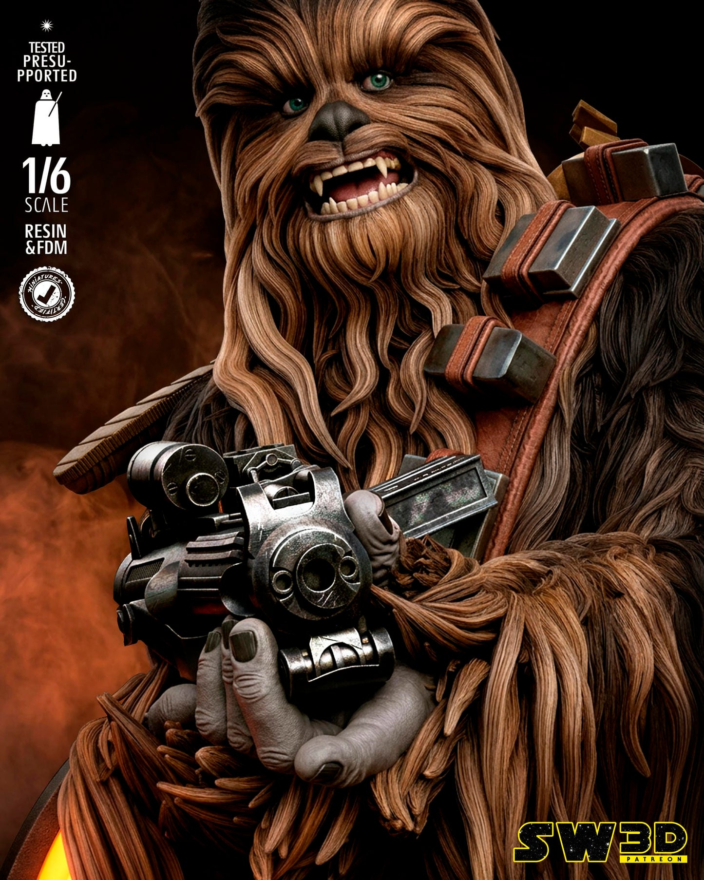 Chewbacca Sculpt (Star Wars) - 3D printed model kit (Fan Art)