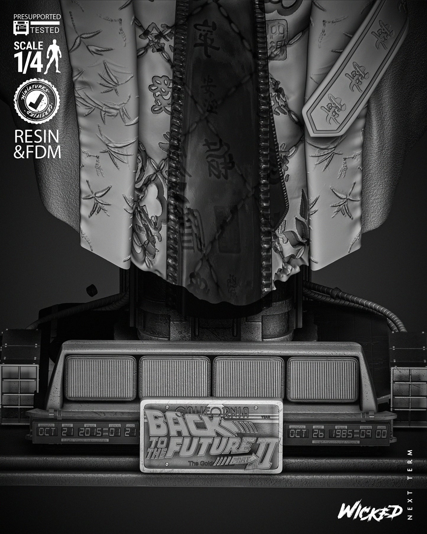 Dr Emmett Brown Doc Brown - Back to the Future - 3D Printed Bust Model Kit