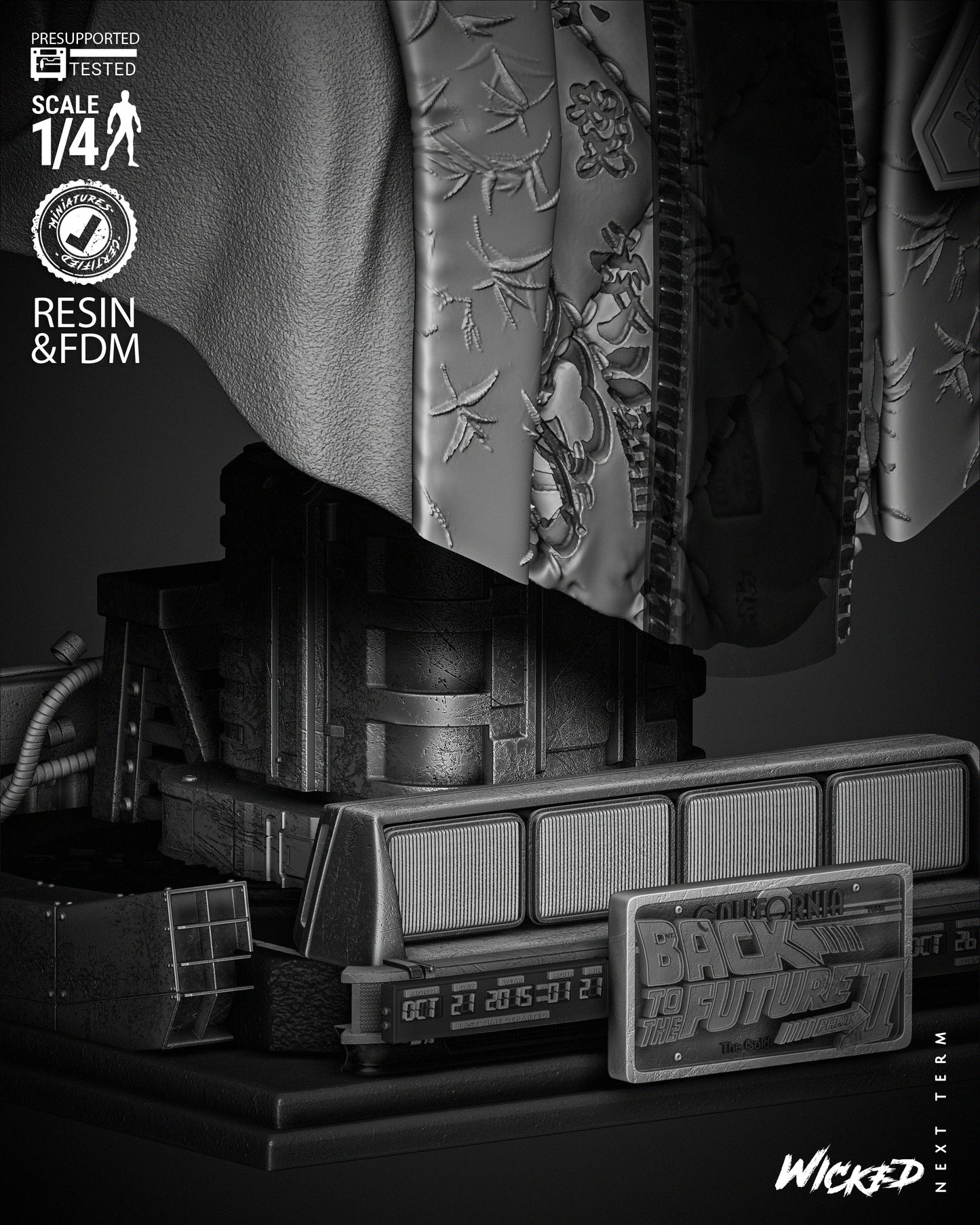 Dr Emmett Brown Doc Brown - Back to the Future - 3D Printed Bust Model Kit