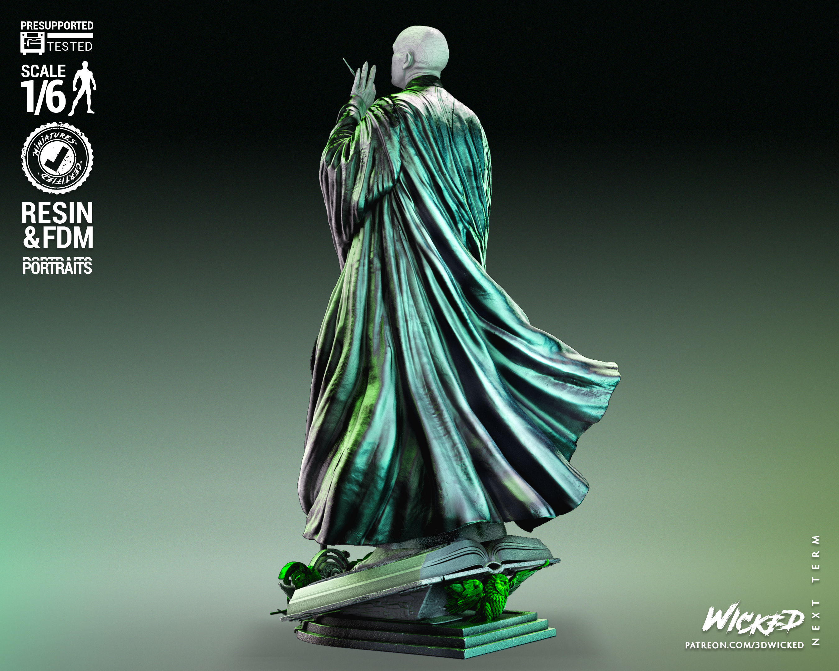 Voldemort Sculpture - 1/6 or 1/12 scale (379mm or 190mm) Fan Art